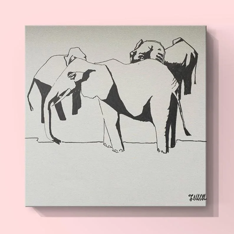 Elephantis (40 x 40 cm Pen and Ink)