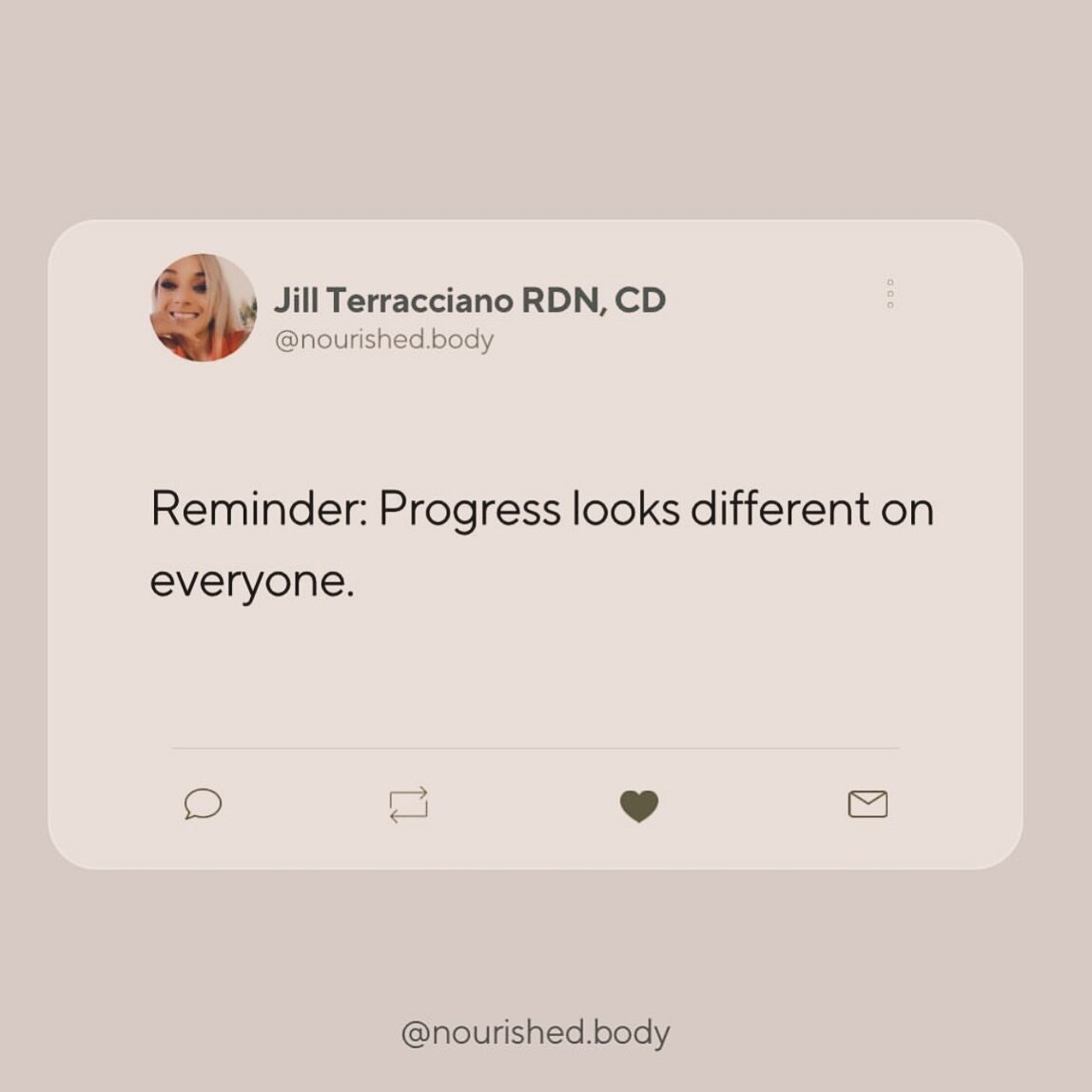Here&rsquo;s your reminder that progress looks different on EVERYONE! ✨

Everyone is unique, and everyone has different goals. 

No matter what the goal is- we have to remember that progress towards these goals will not look the same and we may not e