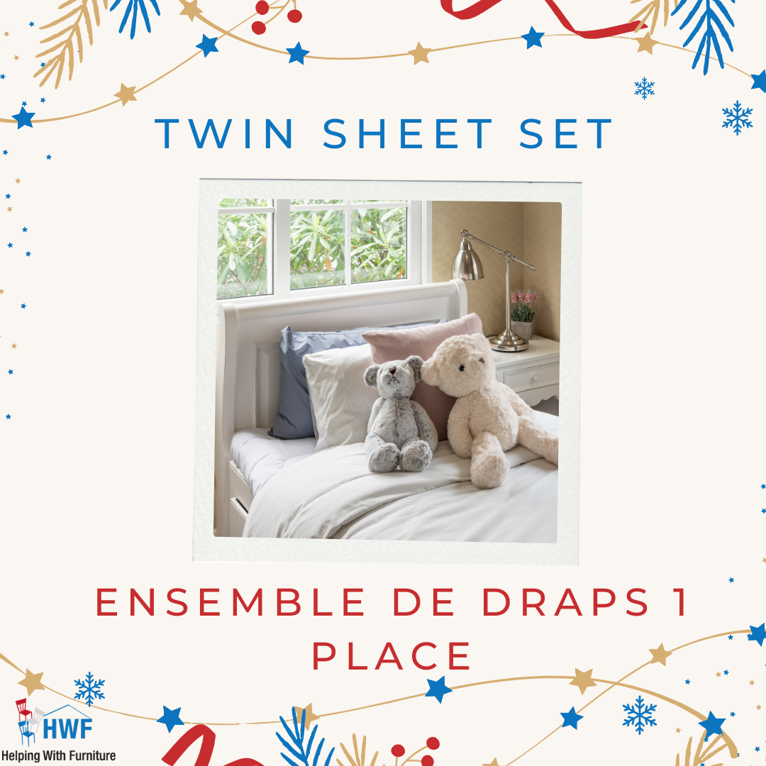 Tout le monde a besoin d'un lit confortable pour bien dormir. 30 $ nous permettront de fournir un ensemble de draps pour un lit simple.