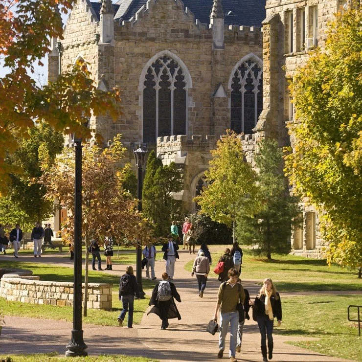 Students walking on the Sewanee campus
