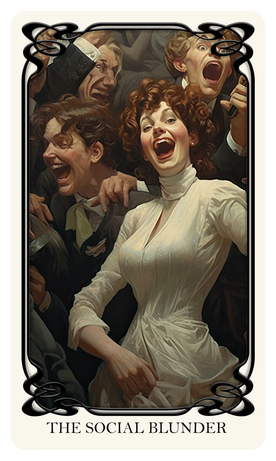 The Social Blunder: This card signifies an embarrassing or awkward situation in a social setting. It encourages players to process the feelings of shame that can arise from such experiences.