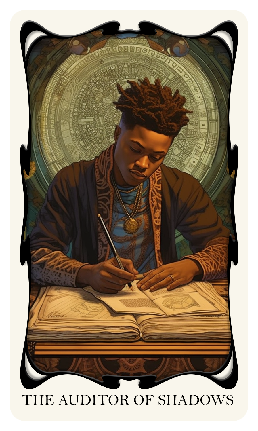 The Auditor of Shadows: This card encourages you to identify and list the sources of your shame, and the ways it has manifested in your life. This initiates the process of mindful recognition, the first step towards change and healing.