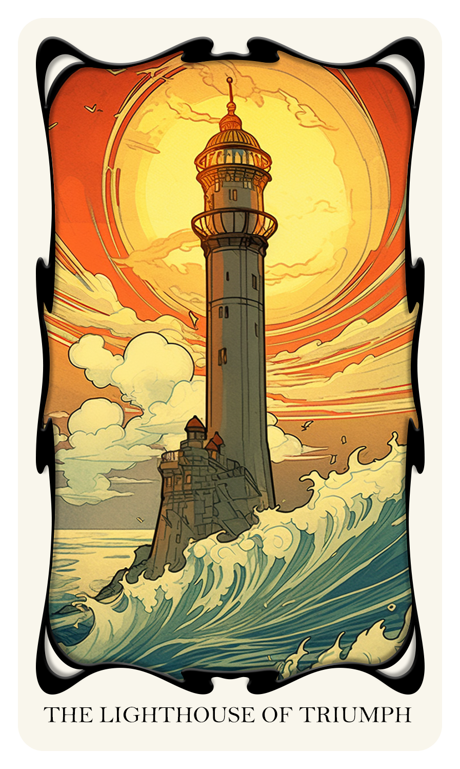 The Lighthouse of Triumph: Celebrating your victories in processing shame, this card encourages you to create a symbol or artifact that represents your achievements. This artifact will serve as a beacon, reminding you of your journey and illuminating