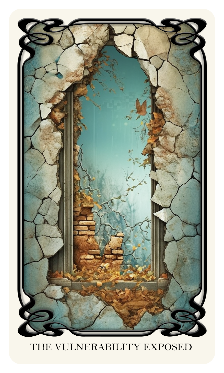 The Vulnerability Exposed: This card represents the experience of having one's vulnerabilities or insecurities revealed to others. It challenges players to process the shame that can arise from such exposure.