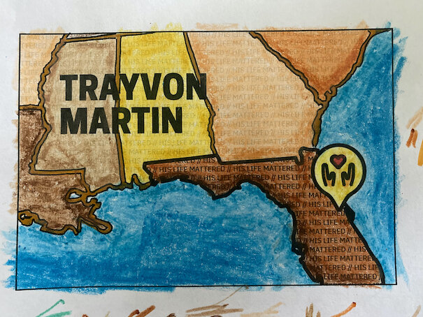 A Coloring Time-Lapse for Trayvon Martin