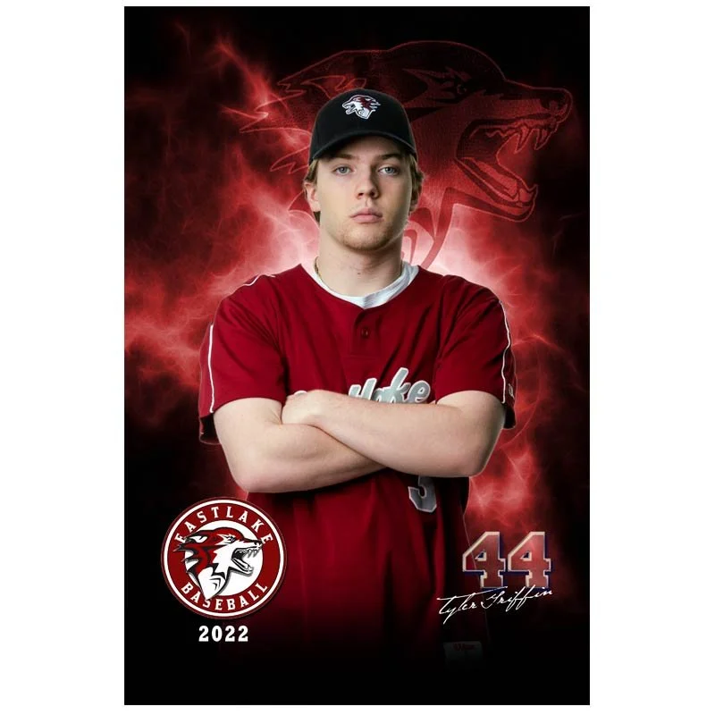12 x 18 Individual Printed Poster with Team Name, Player Name, Jersey #