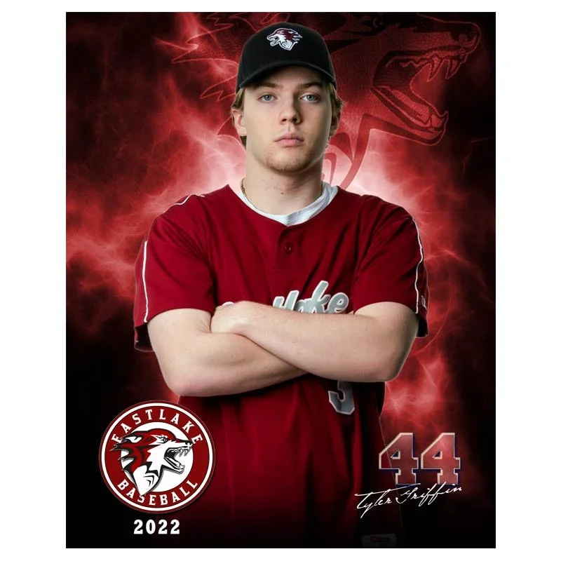 16 x 20 Individual Printed Poster with Team Name, Player Name, Jersey #