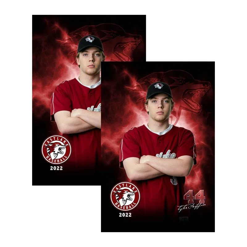 4 x 6 Individual Player Print with Team Name, Player Name, Jersey # (Qty: 2)