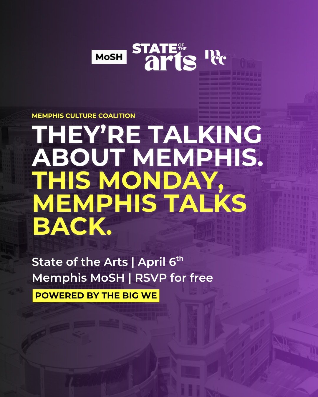 Everybody's been talking about Memphis lately👀

But while the opinions were flying, Memphis creatives, artists, musicians, small business owners, and cultural leaders have been doing what they always do. Building.

This Monday, Memphis Culture Coali