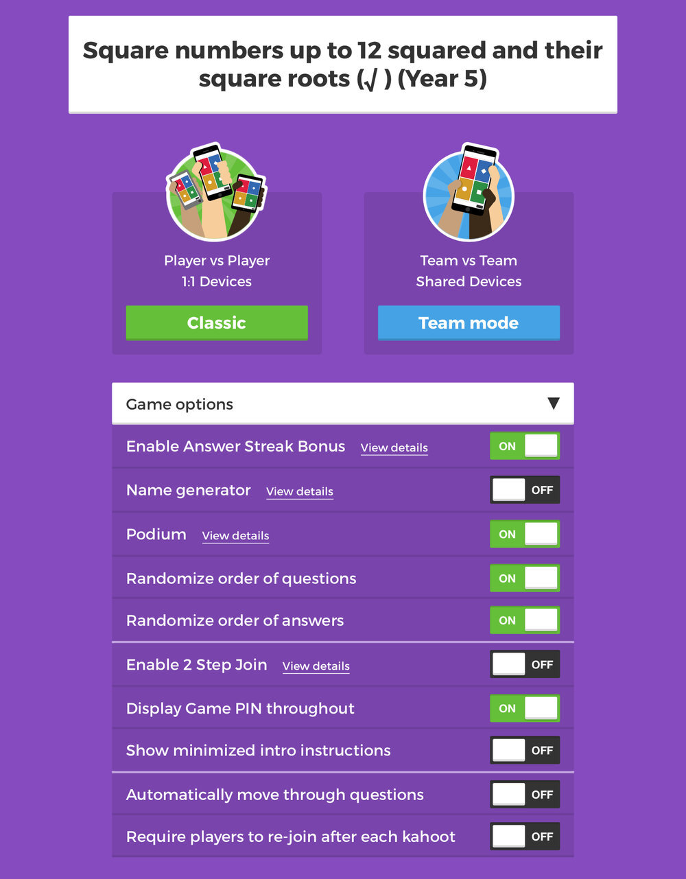 Games for kids with Kahoot! Kids