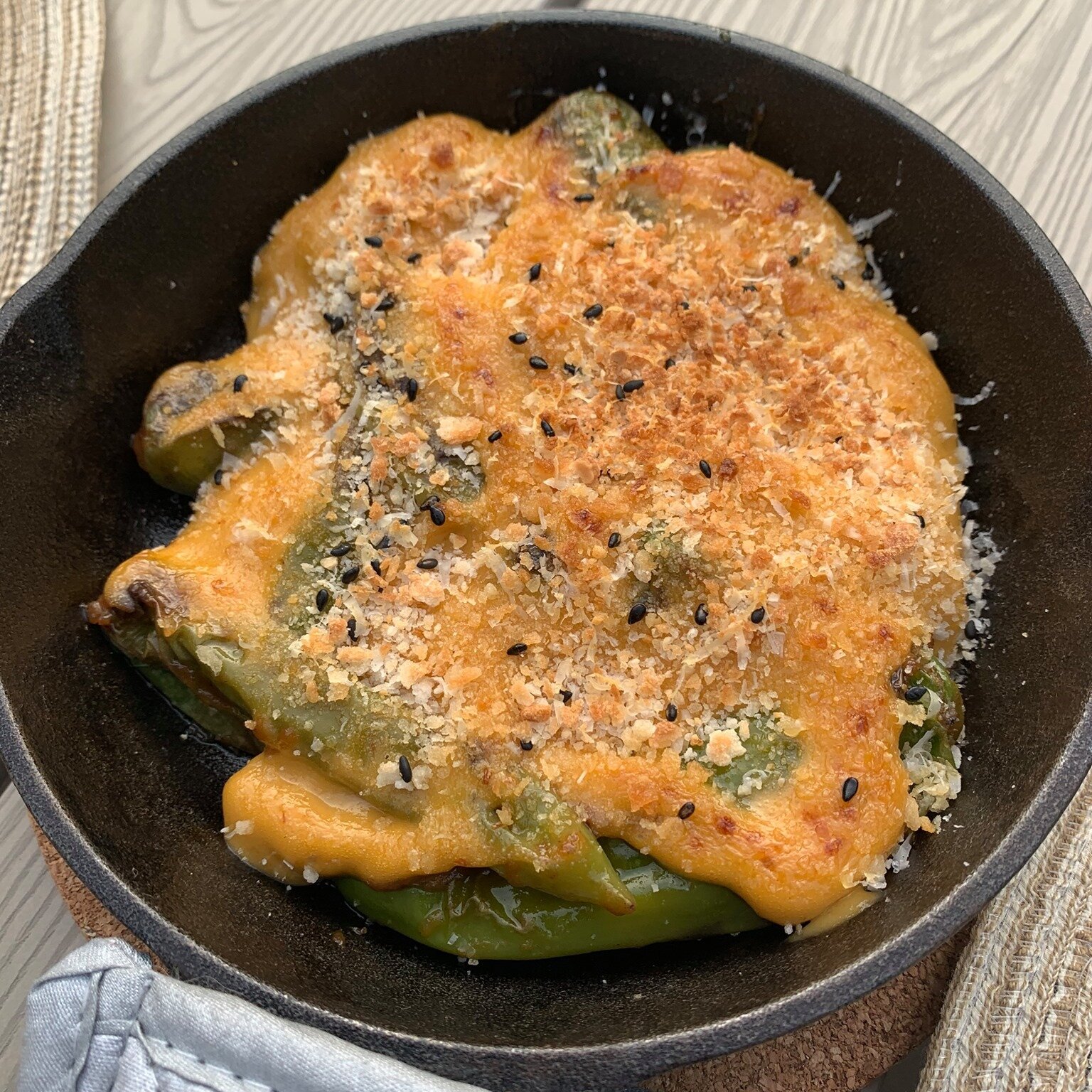Roasted Shishito Peppers with a Miso Glaze