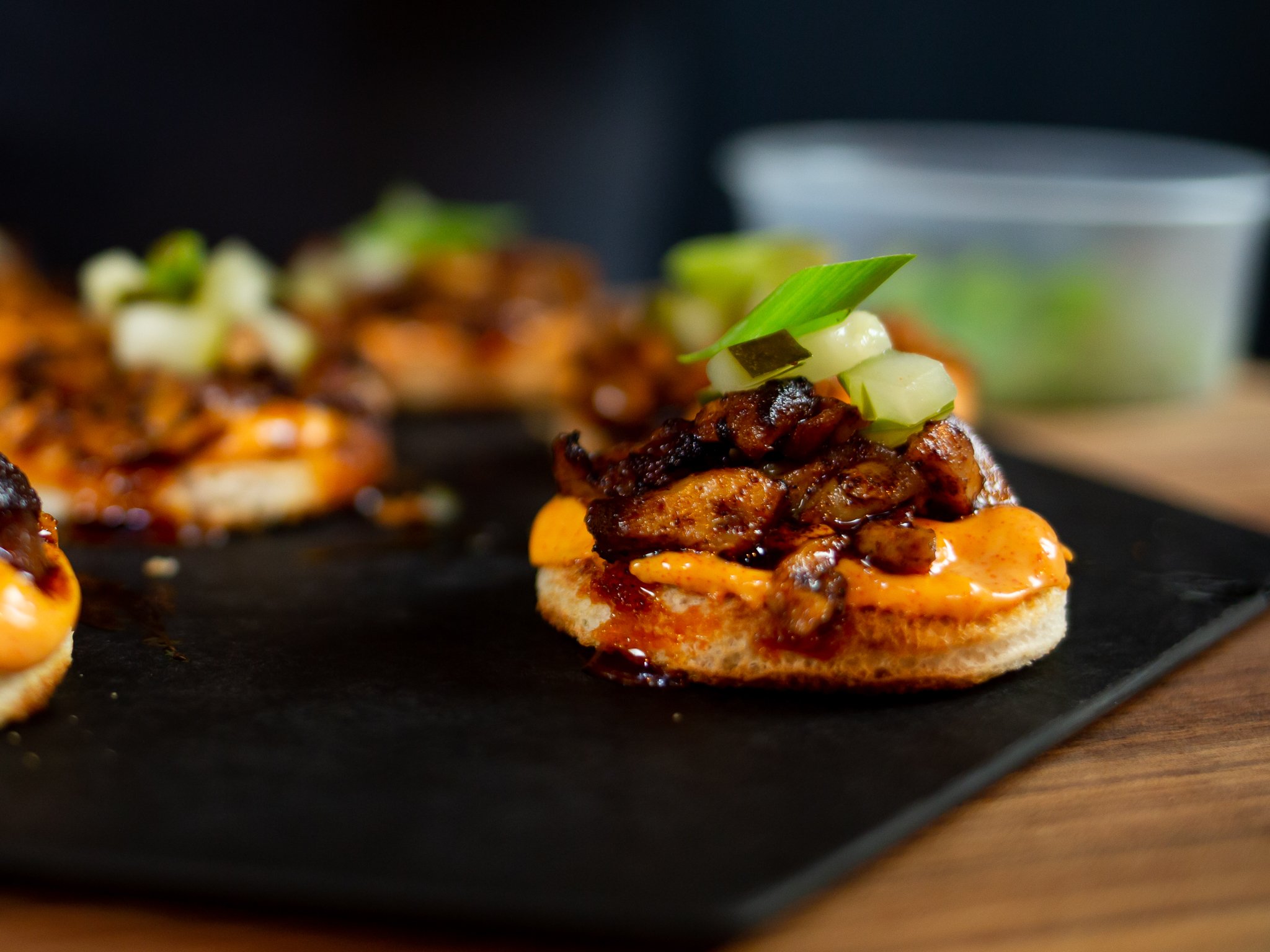 Nashville Hot Chicken Toast Rounds