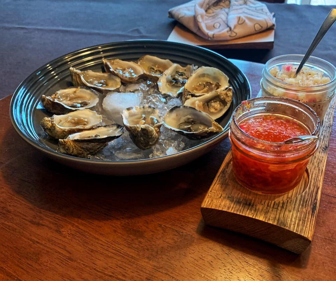 Oysters on the half shell with a duo of mignonettes