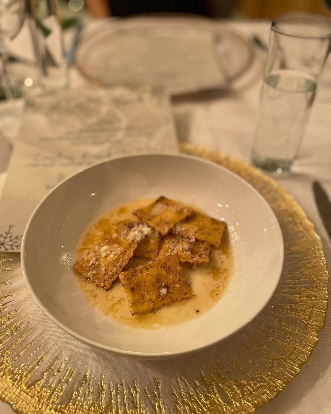 Ricotta + Black Truffle Agnolotti in Parmesan/ Brown Butter Brodo