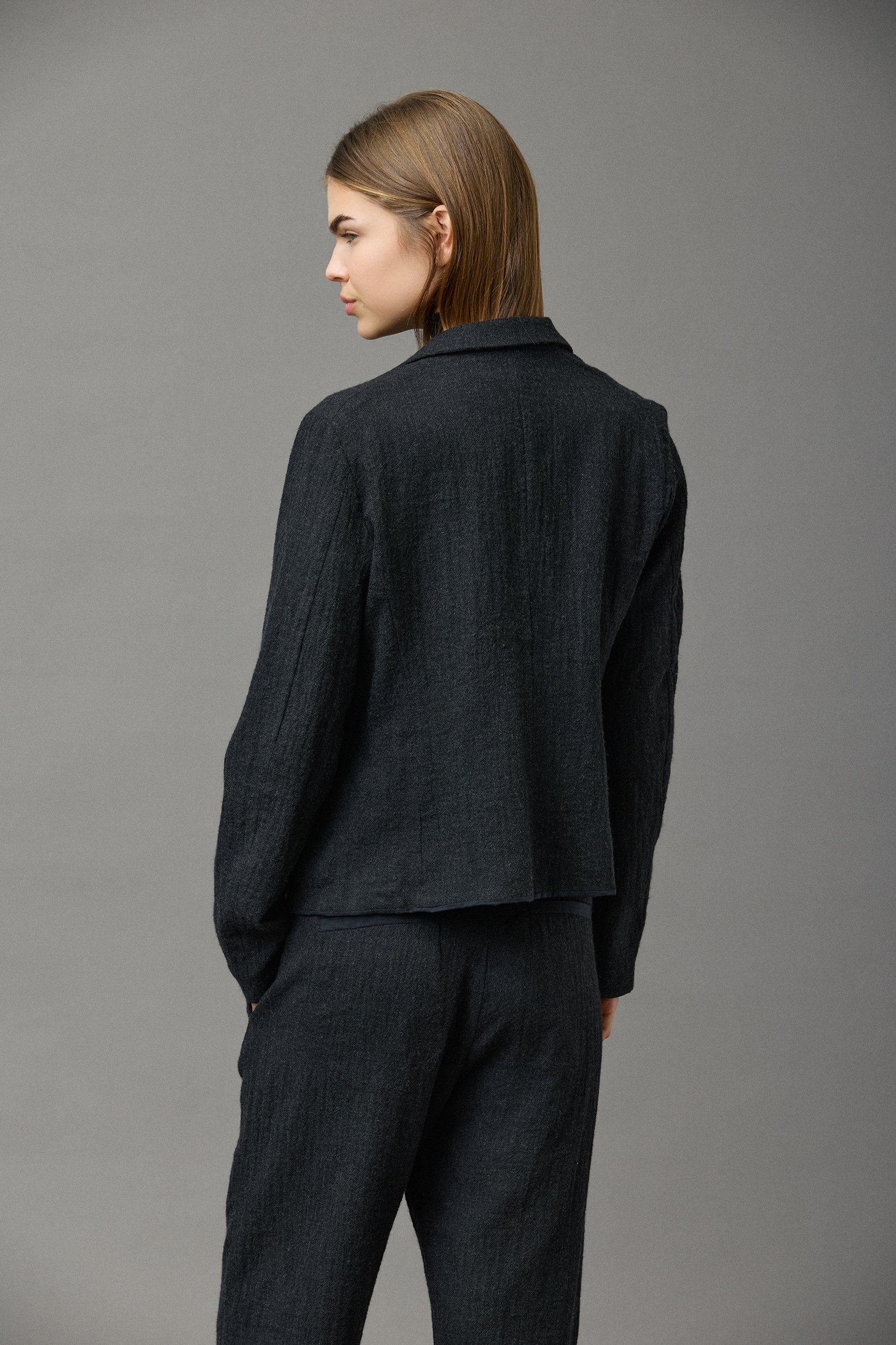 Kristensen du Nord Light Wool Jacket in grey melange virgin wool — Sabine Kohler Boutique 1.jpg