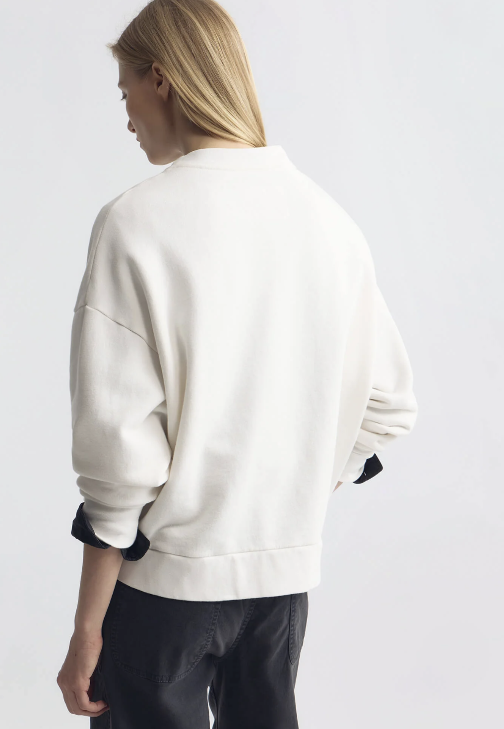 Nili Lotan Gladys Sweatshirt in Ecru with oversized fit and dropped shoulder — Sabine Kohler Boutique 2.png