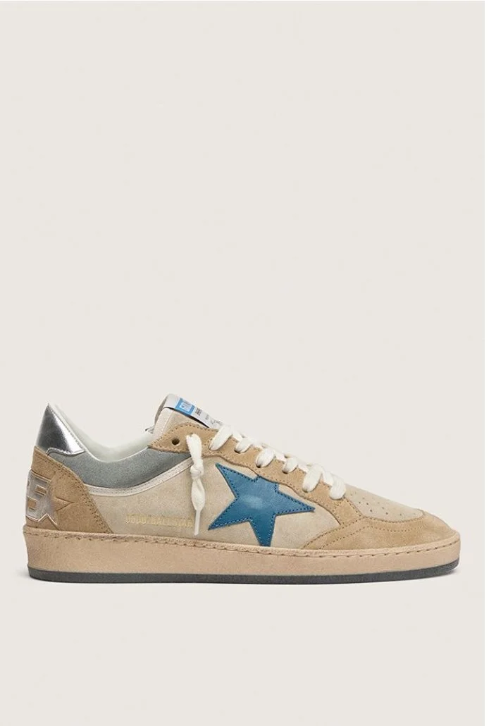GOLDEN GOOSE BALLSTAR SUEDE UPPER TOE AND SPUR  NAPPA LAMINATED HEEL