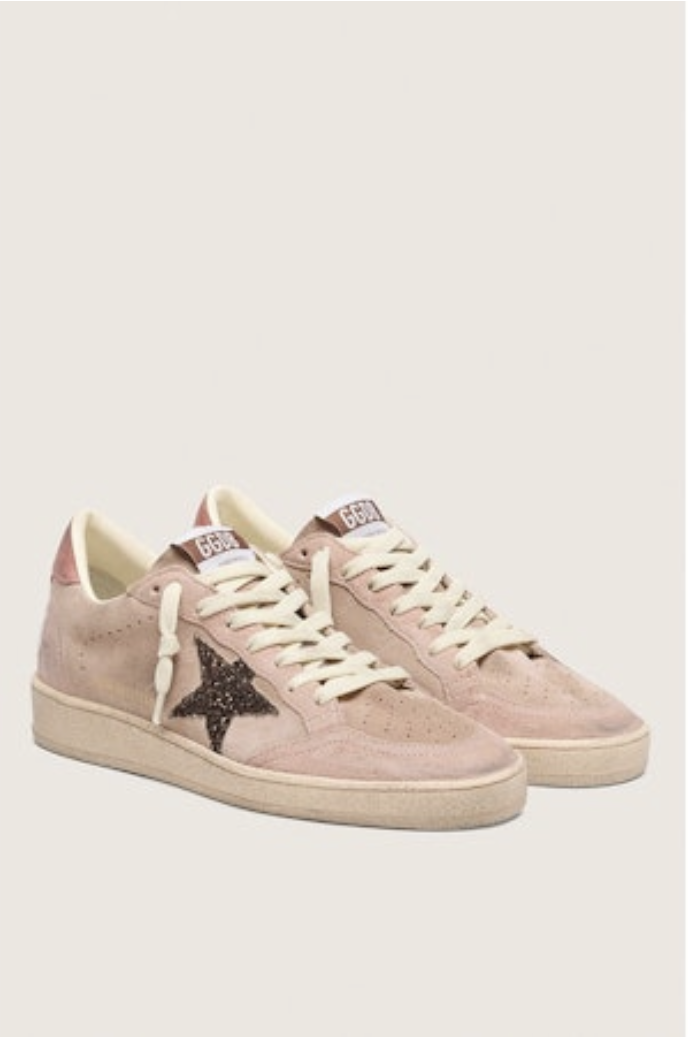 GOLDEN GOOSE BALL STAR SUEDE WITH GLITTER STAR
