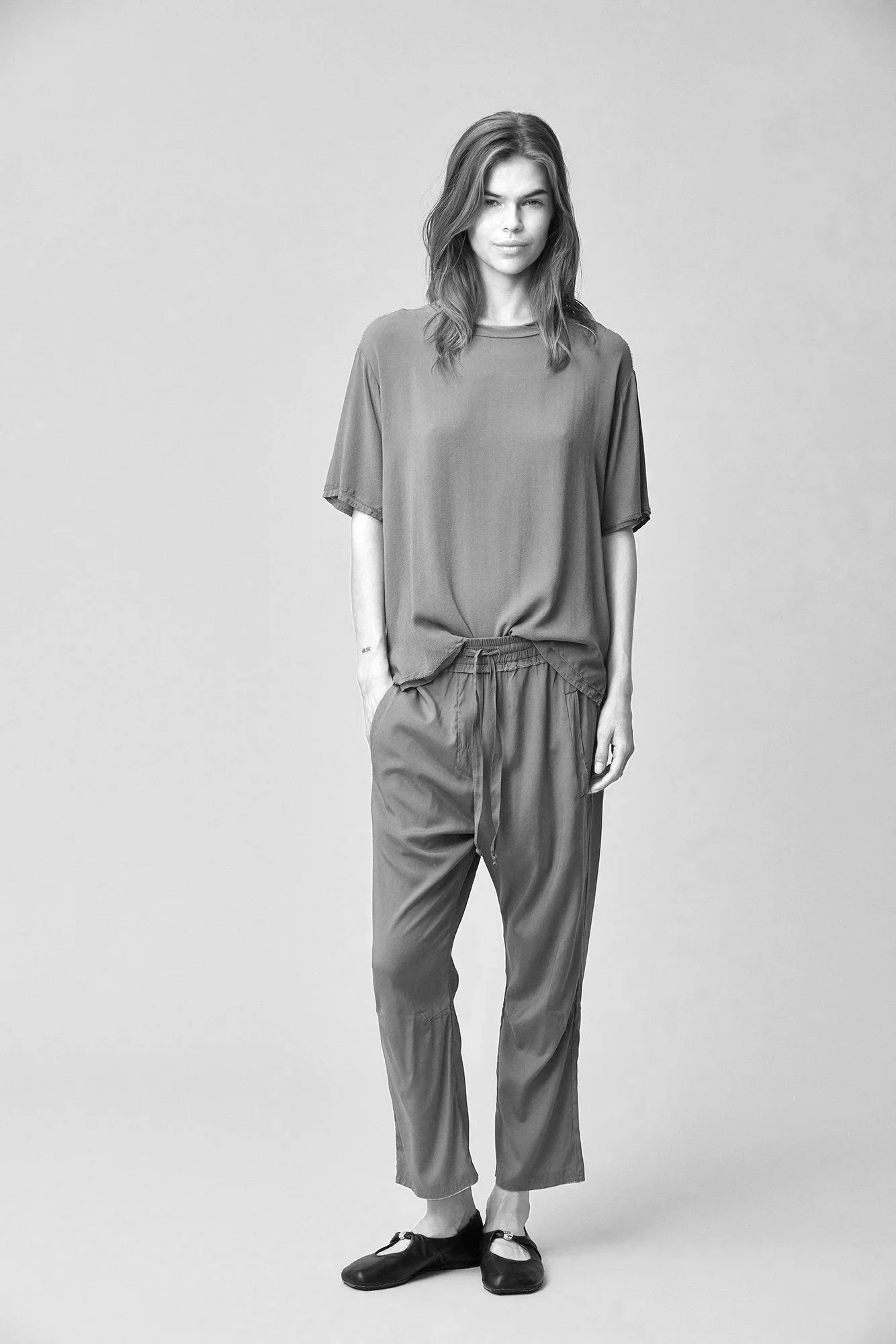 KRISTENSEN DU NORD  SILK SATIN CROPPED PANTS