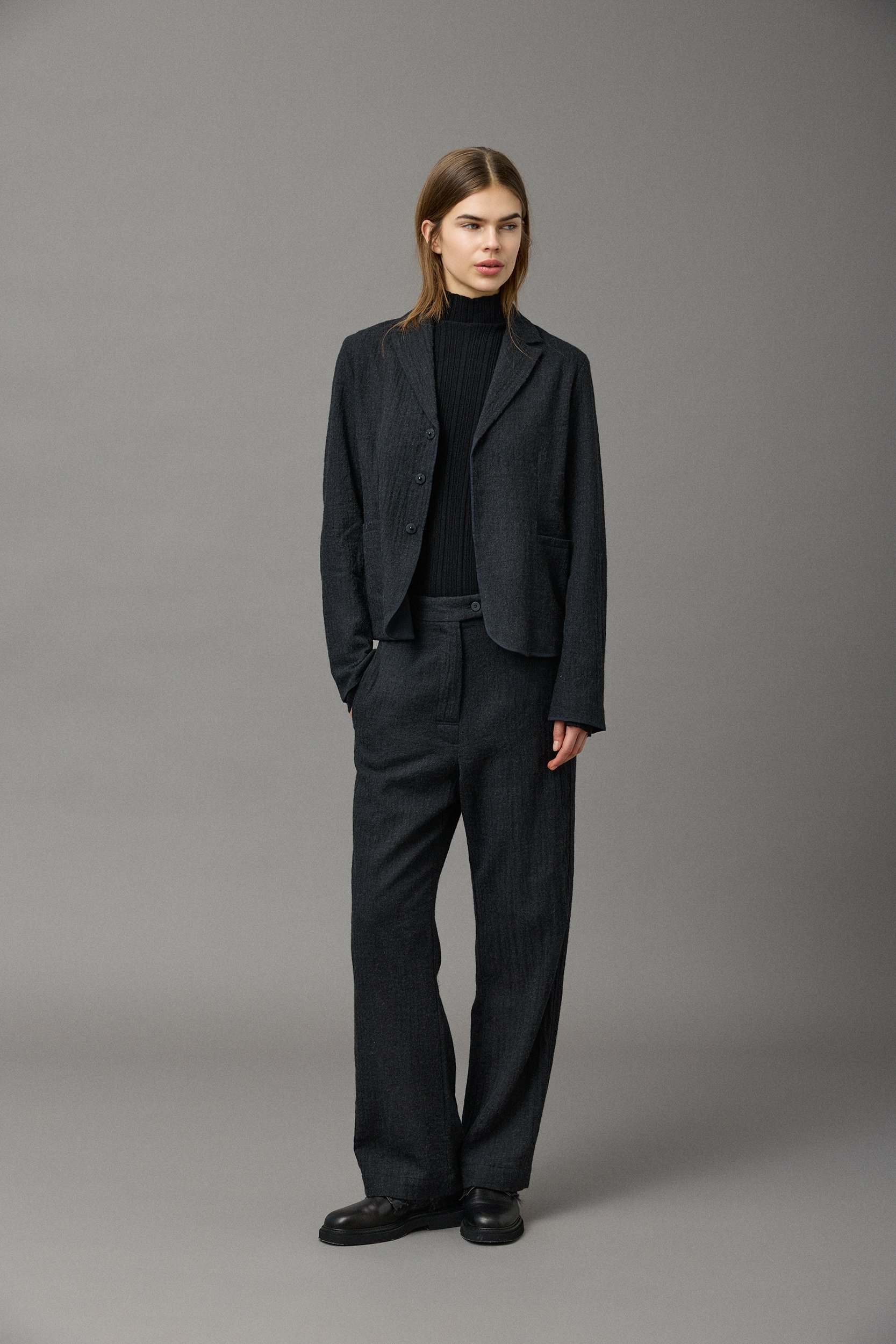 Kristensen du Nord Light Wool Jacket in grey melange virgin wool — Sabine Kohler Boutique.jpg