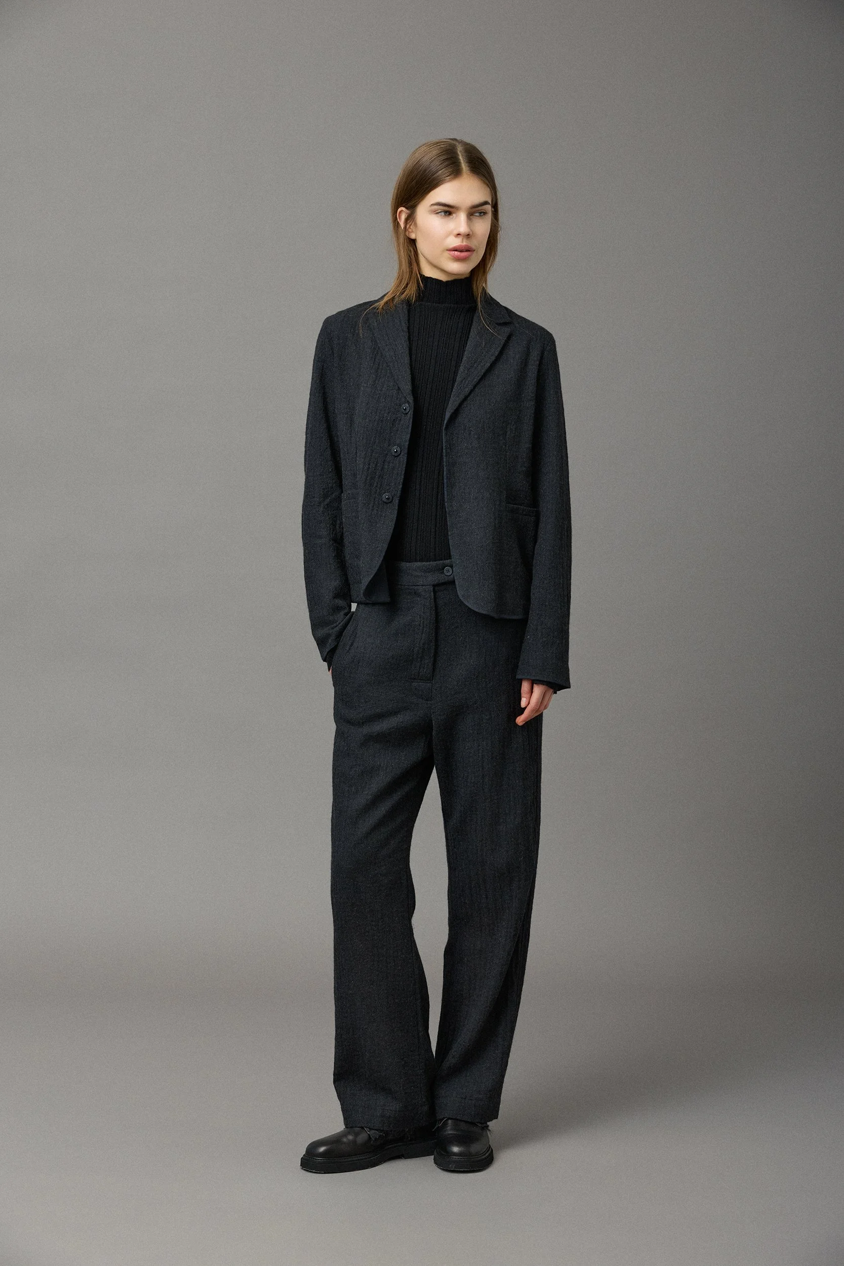 Kristensen du Nord Light Wool Jacket in grey melange virgin wool — Sabine Kohler Boutique.jpg