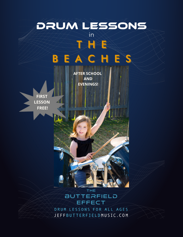Drum Lessons in The Beaches (Toronto, Canada) Spring 2023