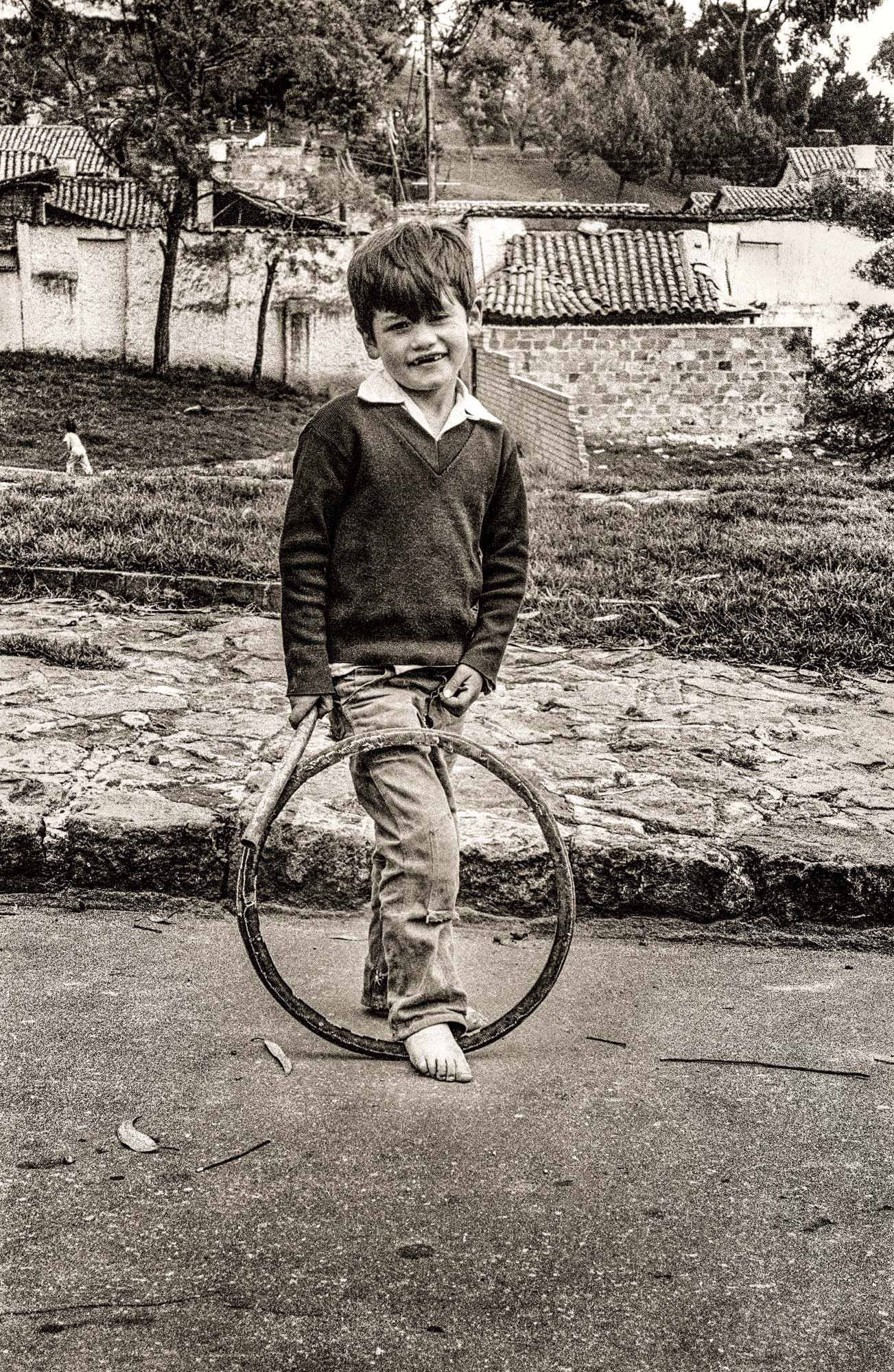 Boy and Bike Rim