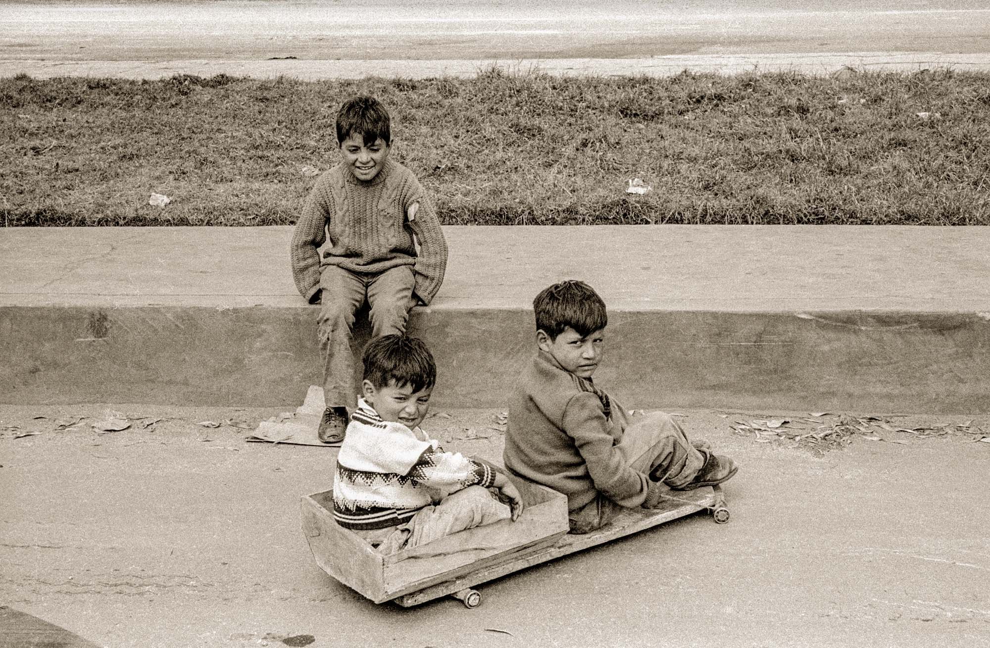 Kids with Improvised Go Cart