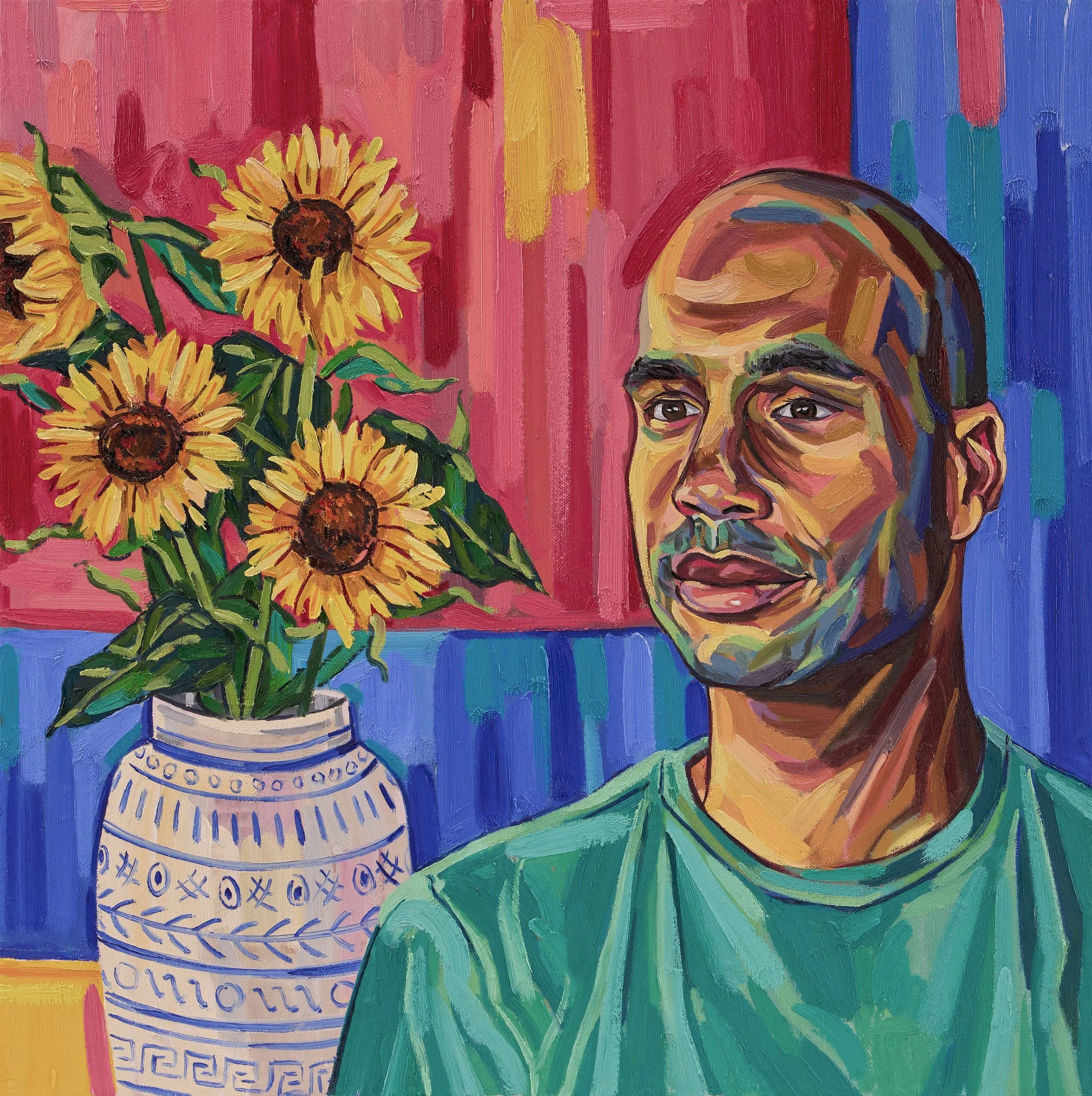 Sunflowers, 2024, oil on canvas, 60 x 60 cm, £3200