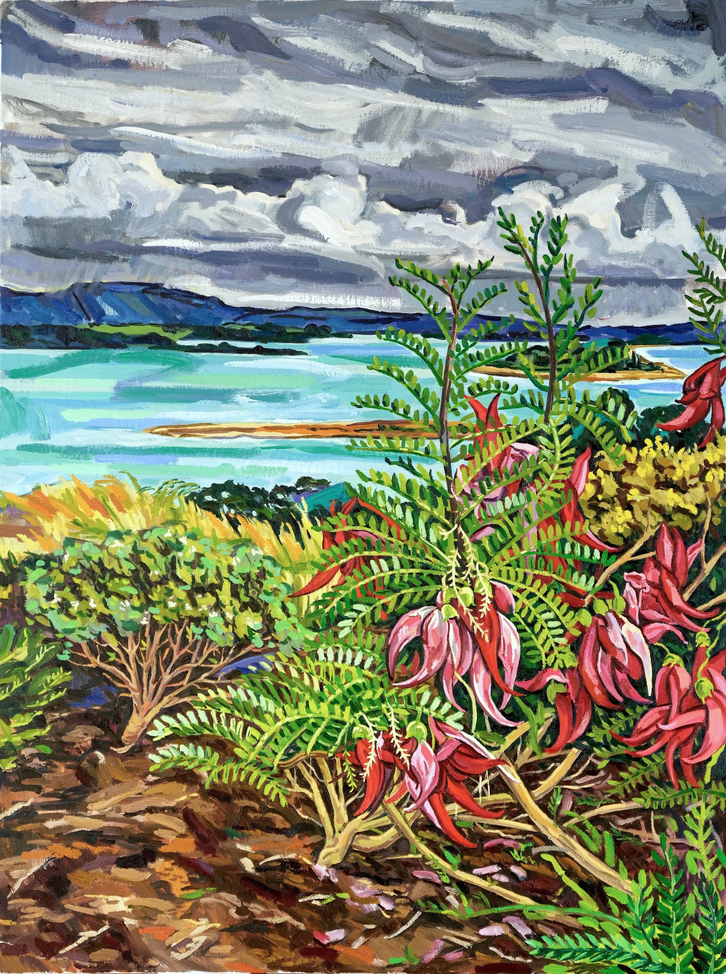 Kākabeak At Ōhiwa Domain, 2022
oil on canvas, 102 x 76 cm
£6600