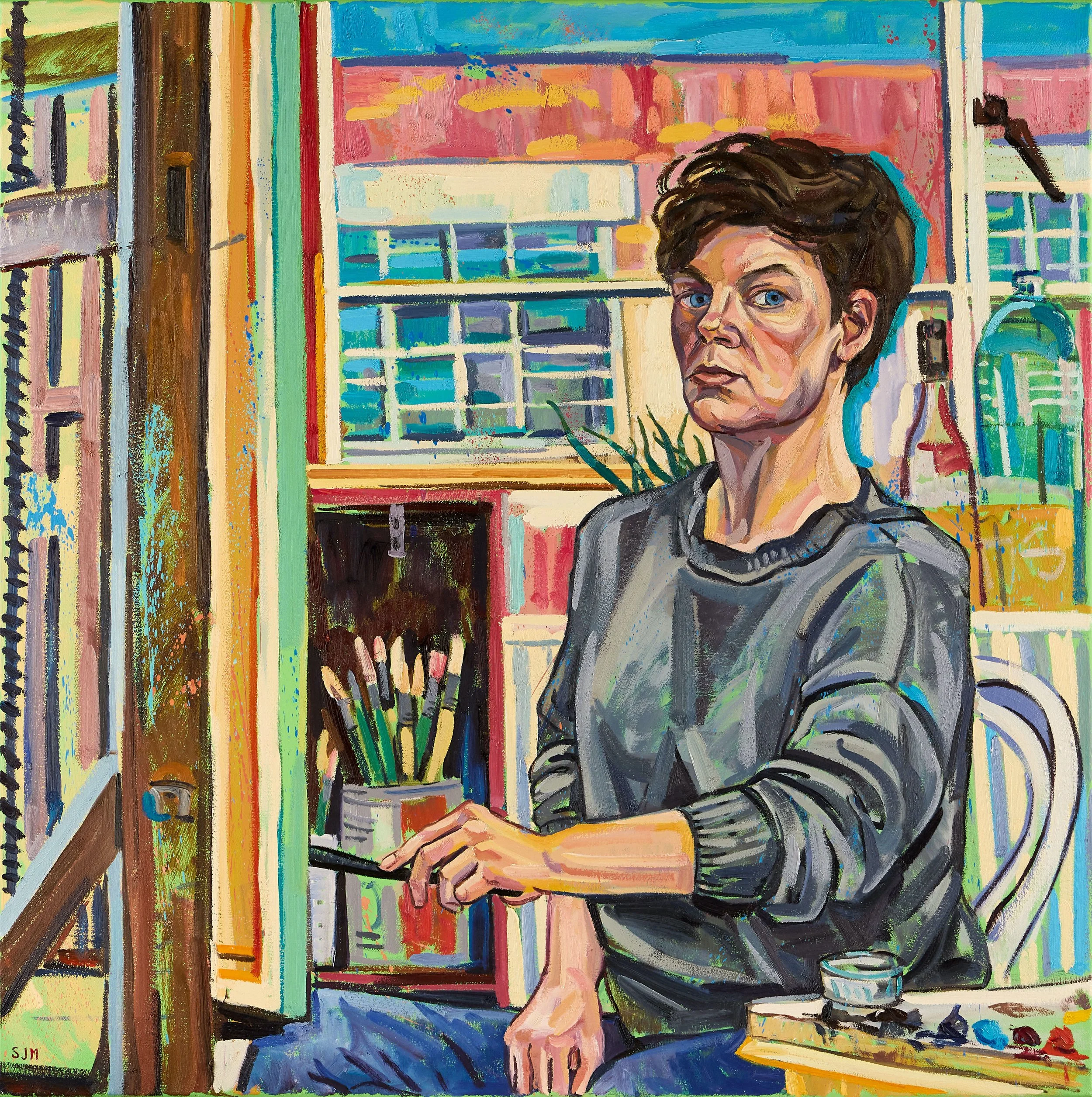 Back To Life, 2020, oil on canvas, 100 x 100 cm, £7500