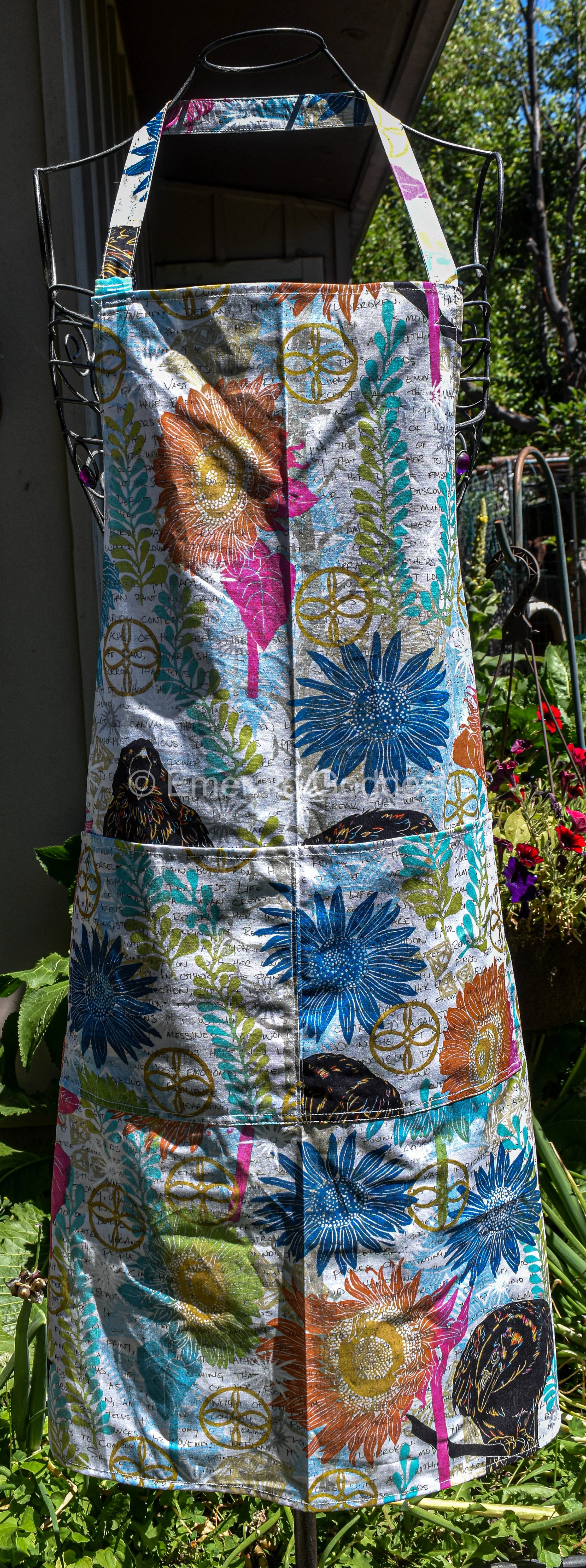 Crows and Flowers Apron