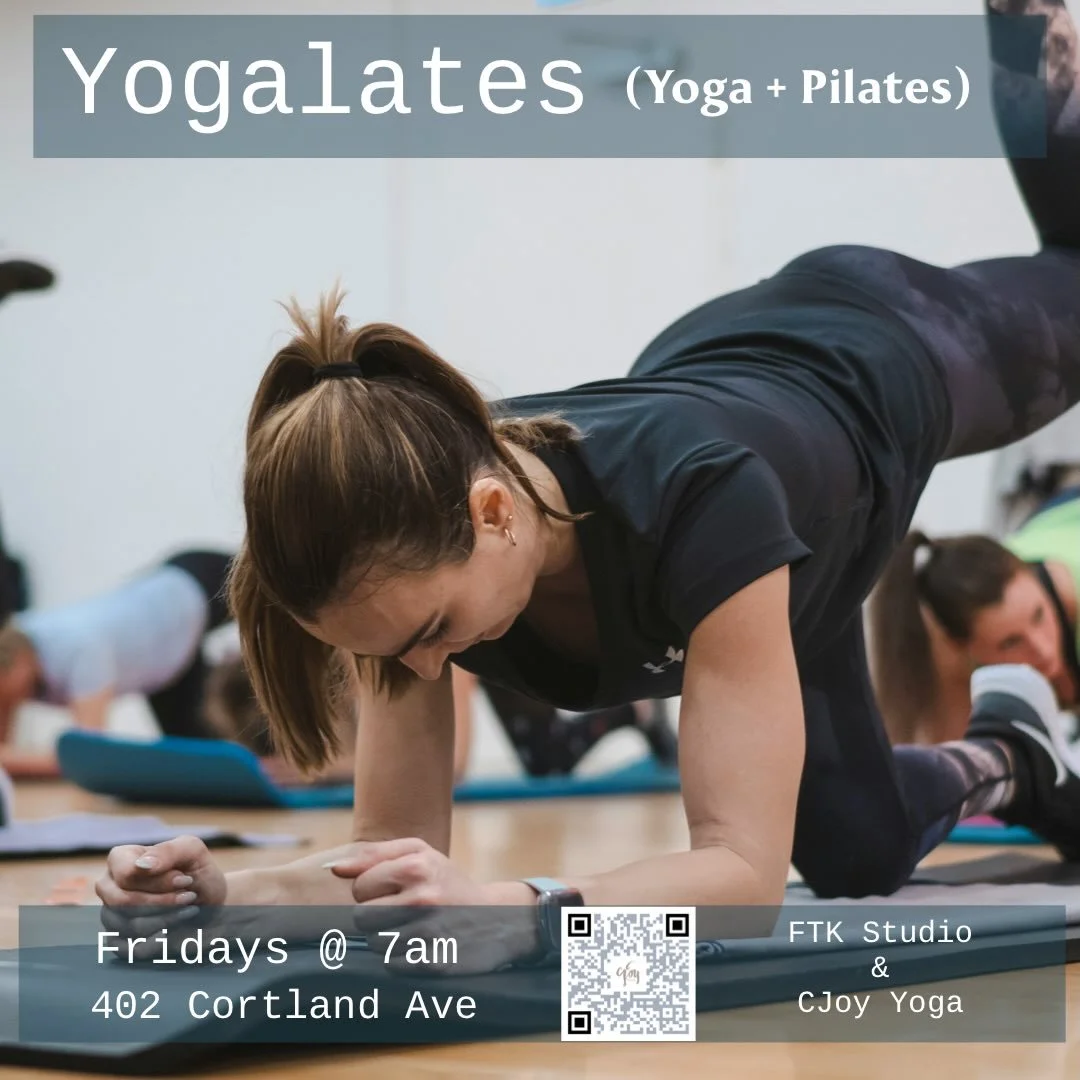 Kick off your Friday the best way possible &mdash; strengthen, stretch, and find your calm with Yogalates at FTK Studio every Friday at 7am! 🧘&zwj;♀️🔥 #Yogalates #FridayMorningVibes #YogaPilates #CJoyYoga