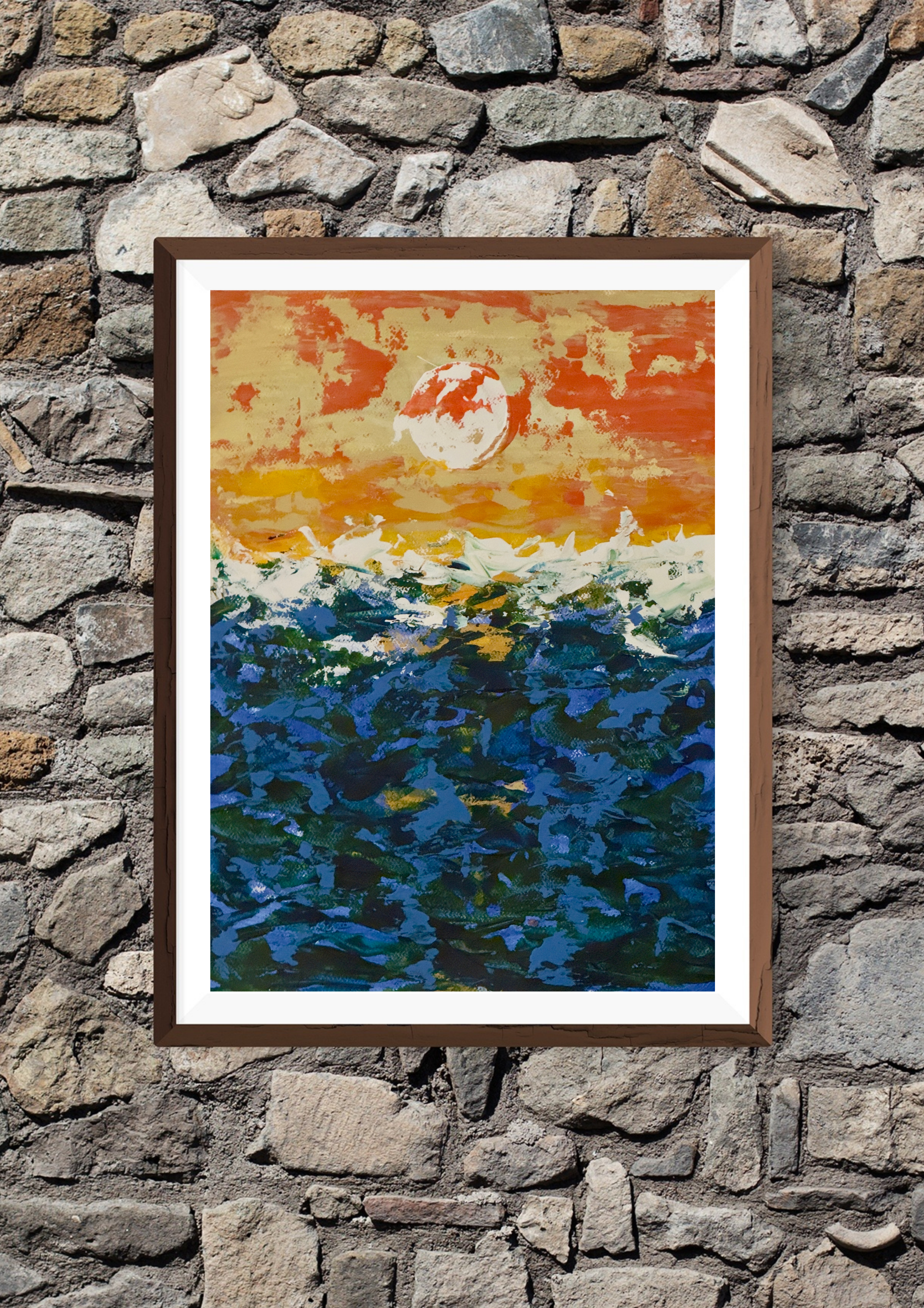Yellow Abstract Stone Wall Mockup Framed Art-2.png
