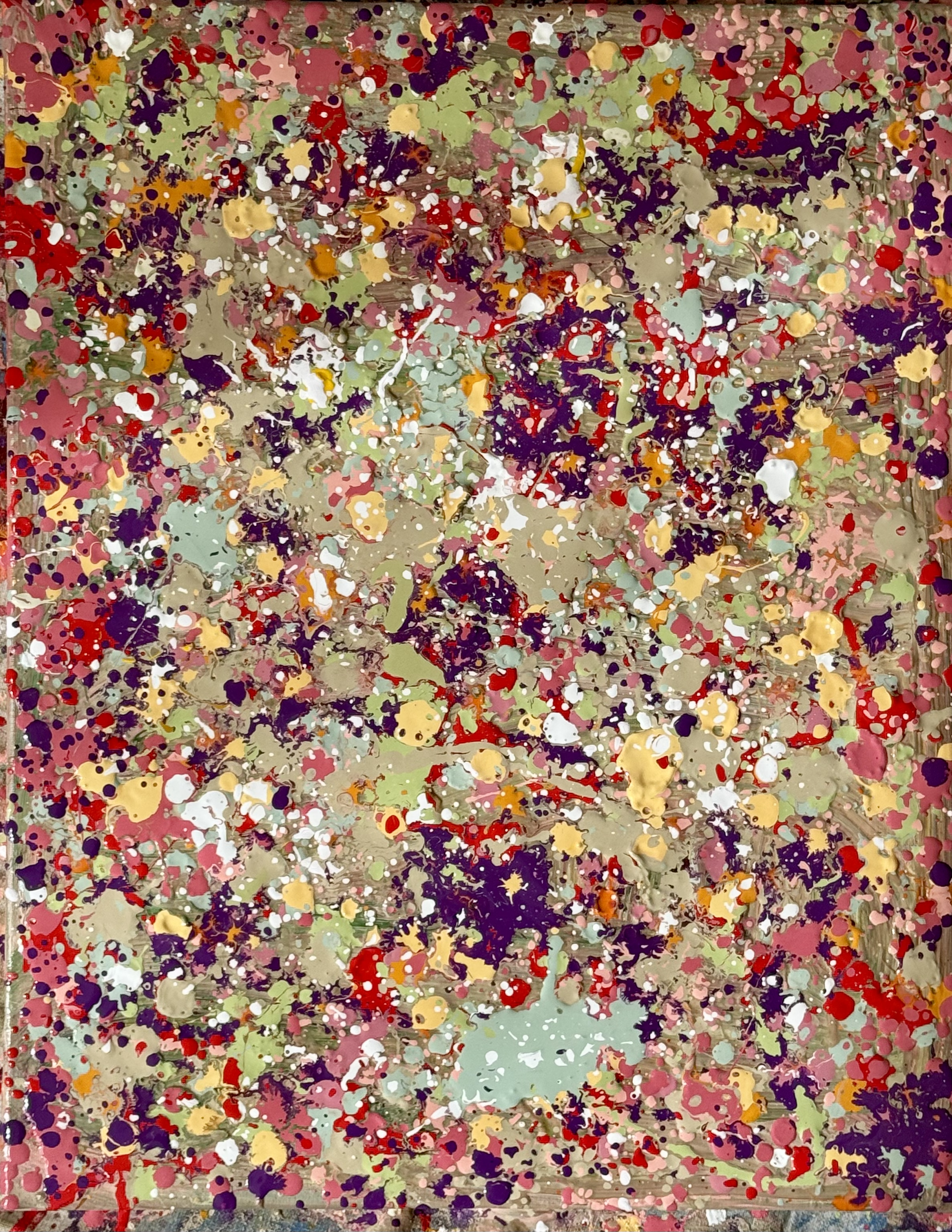 "Warning: Flashbacks" Abstract Drip Painting on 16x20 Canvas
