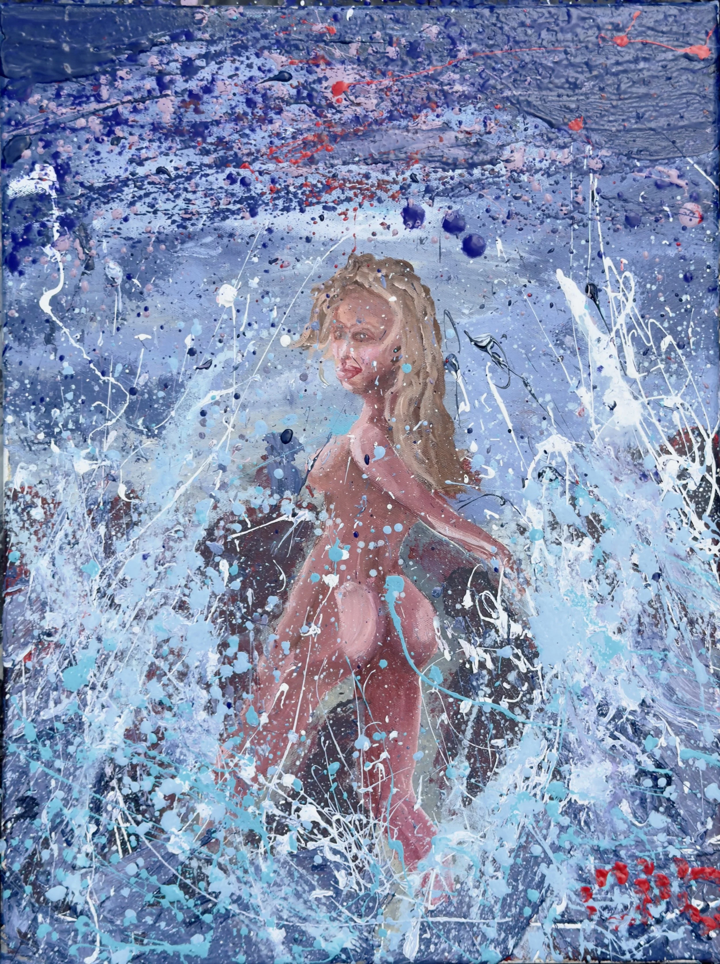 "Splish Splash" Abstract Figurative Nude with Water 