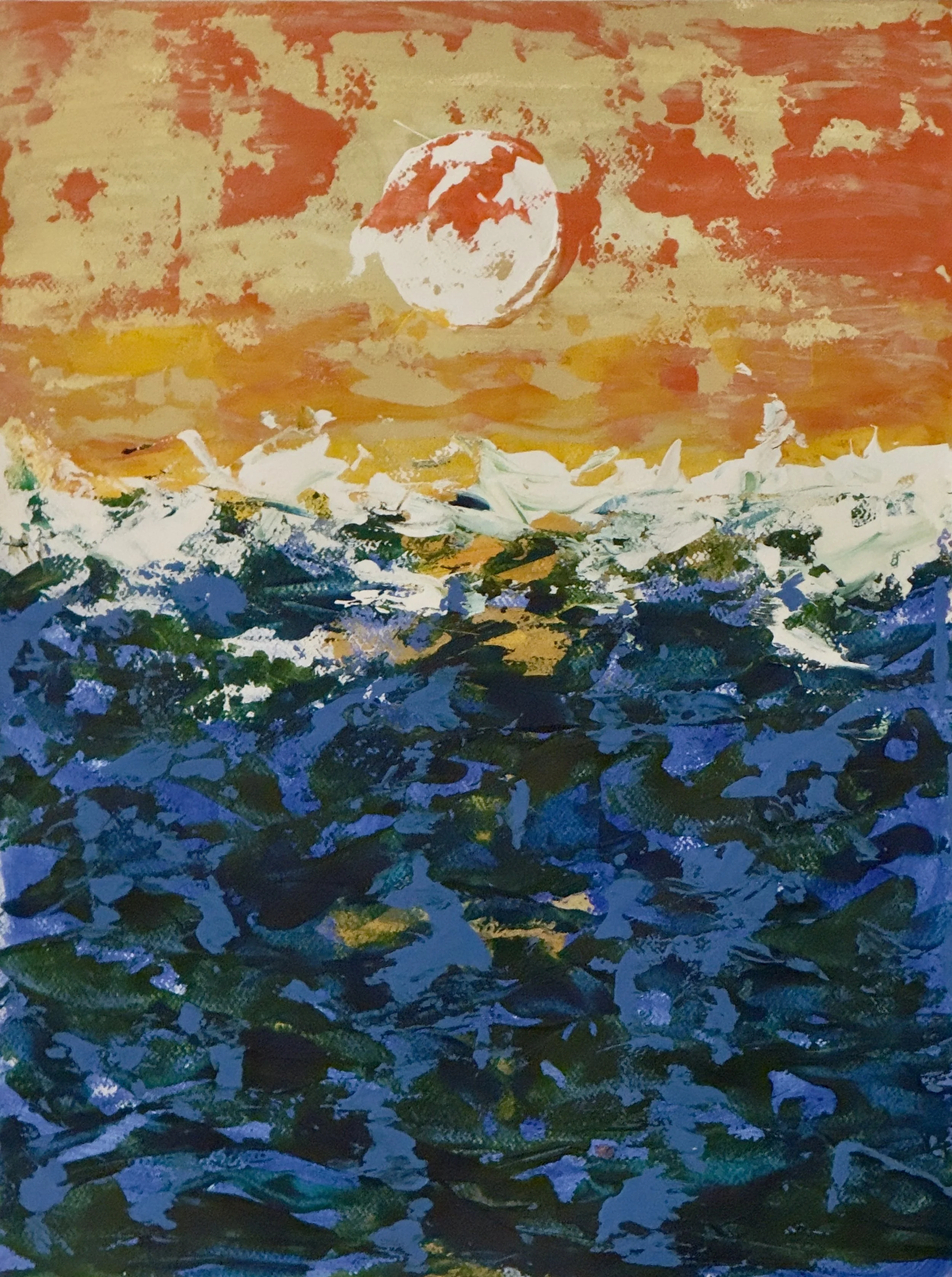 "Somewhere in the Ocean" Abstract Seascape Painting
