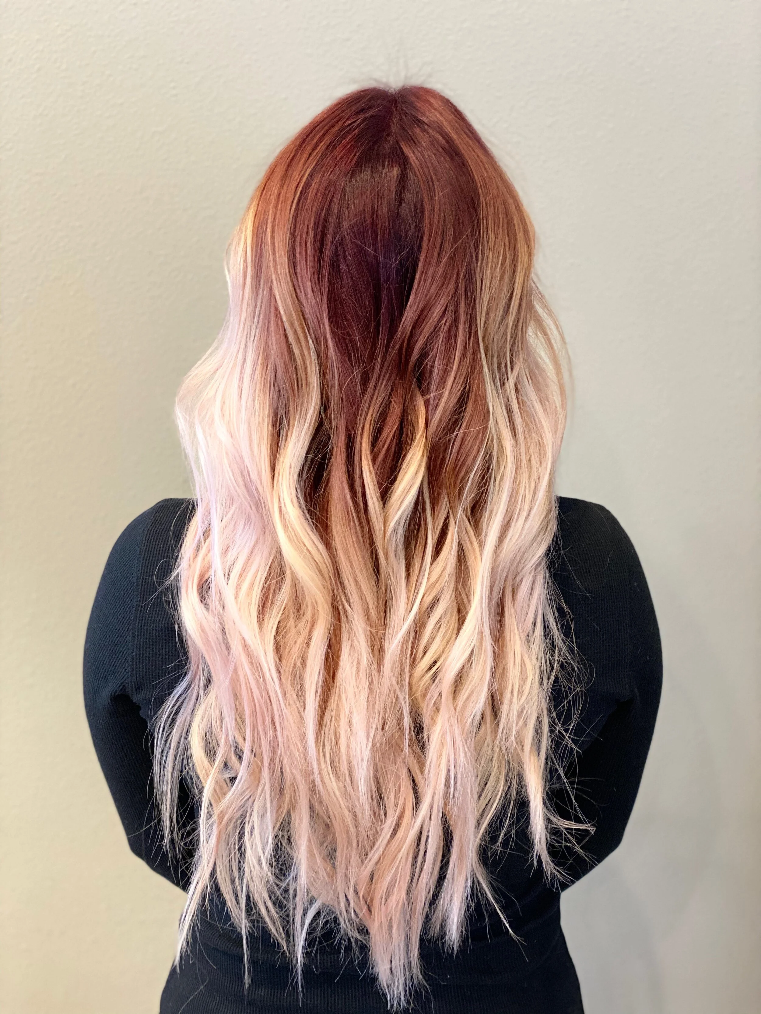 red balayage hair color