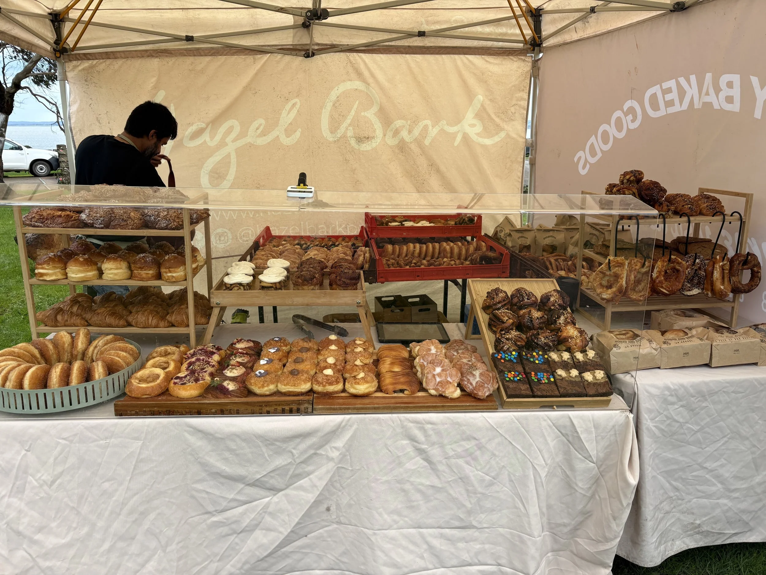 Hazel Bank bakery stall at Churchill Island Market, Phillip Island