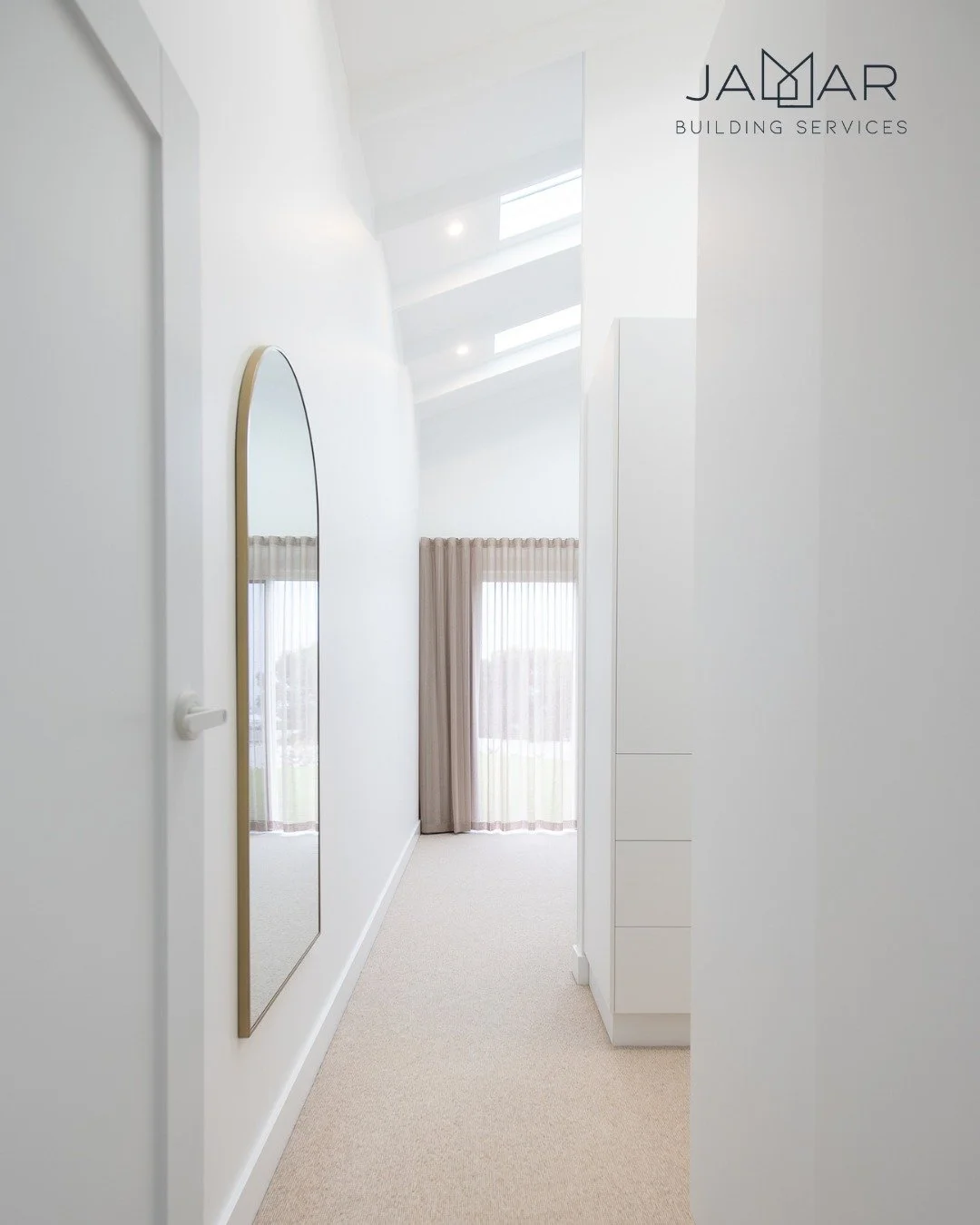 ✨ Light-filled spaces make all the difference.

This beautifully designed hallway features soft natural tones, elevated ceilings, and skylights that create an open, airy feel. Another refined interior crafted with care by Jamar Building Services.

Tr