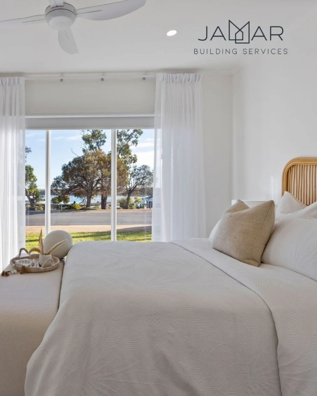 A true bedroom sanctuary.

Framed by amazing views and designed with both beauty and functionality in mind, this space brings together calm tones, thoughtful detailing and effortless living.

Aesthetically pleasing, timeless and crafted to elevate ev
