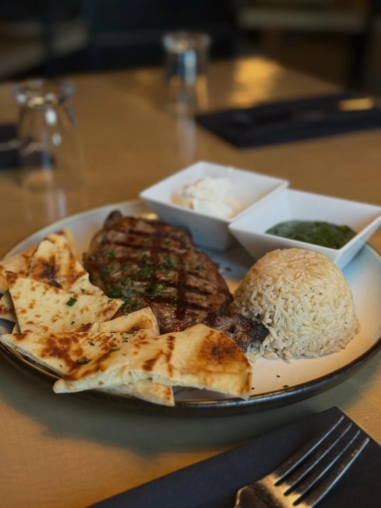 ❄️We are OPEN today!! Serving you up so warm and delicious food! 
We are open for lunch on Friday and Saturdays as well as our normal dinner hours!

📸: Aromatic Spice-Marinated N.Y. Strip Steak:
N.Y. strip seasoned with ginger, onions, coriander, cu