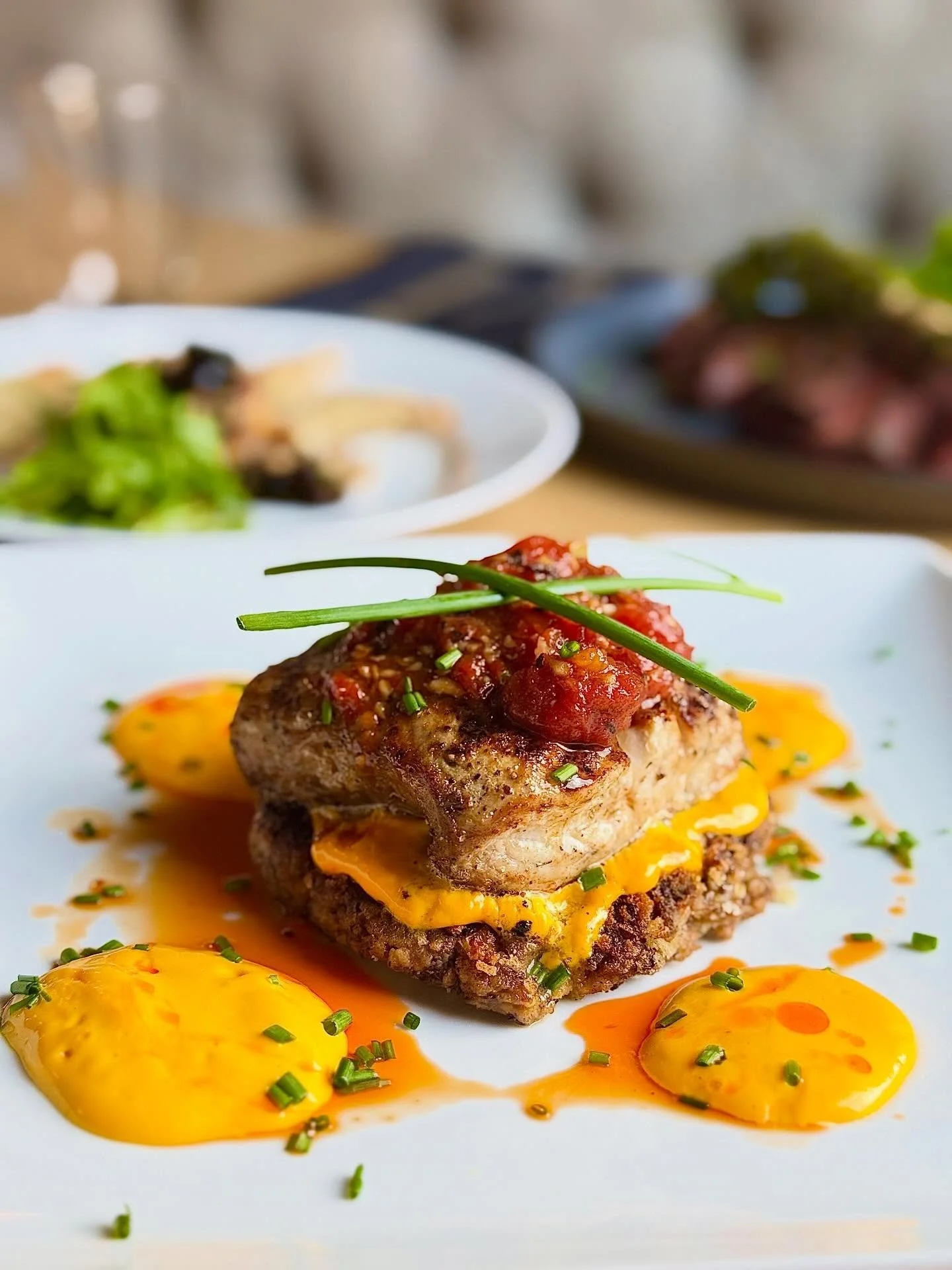 Rethink your Friday night fish! We have great fish dinner options but our current favorite is our Mahi mahi feature!
📸: Mahi mahi 
Bloody Mary seasoned grilled Mahi Mahi, black bean and corn fritters, grilled tomato compote, and saffron aioli.

Make