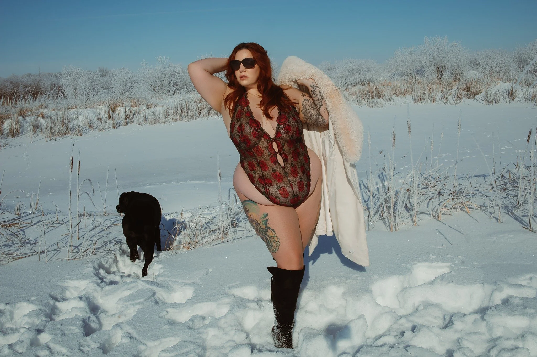 The hoar frost has been taunting me all winter long! But every time it came I didn't have my camera with me except on this day. 

I finally had my camera and still I almost talked myself out of doing these selfies because I wasn't physically or menta