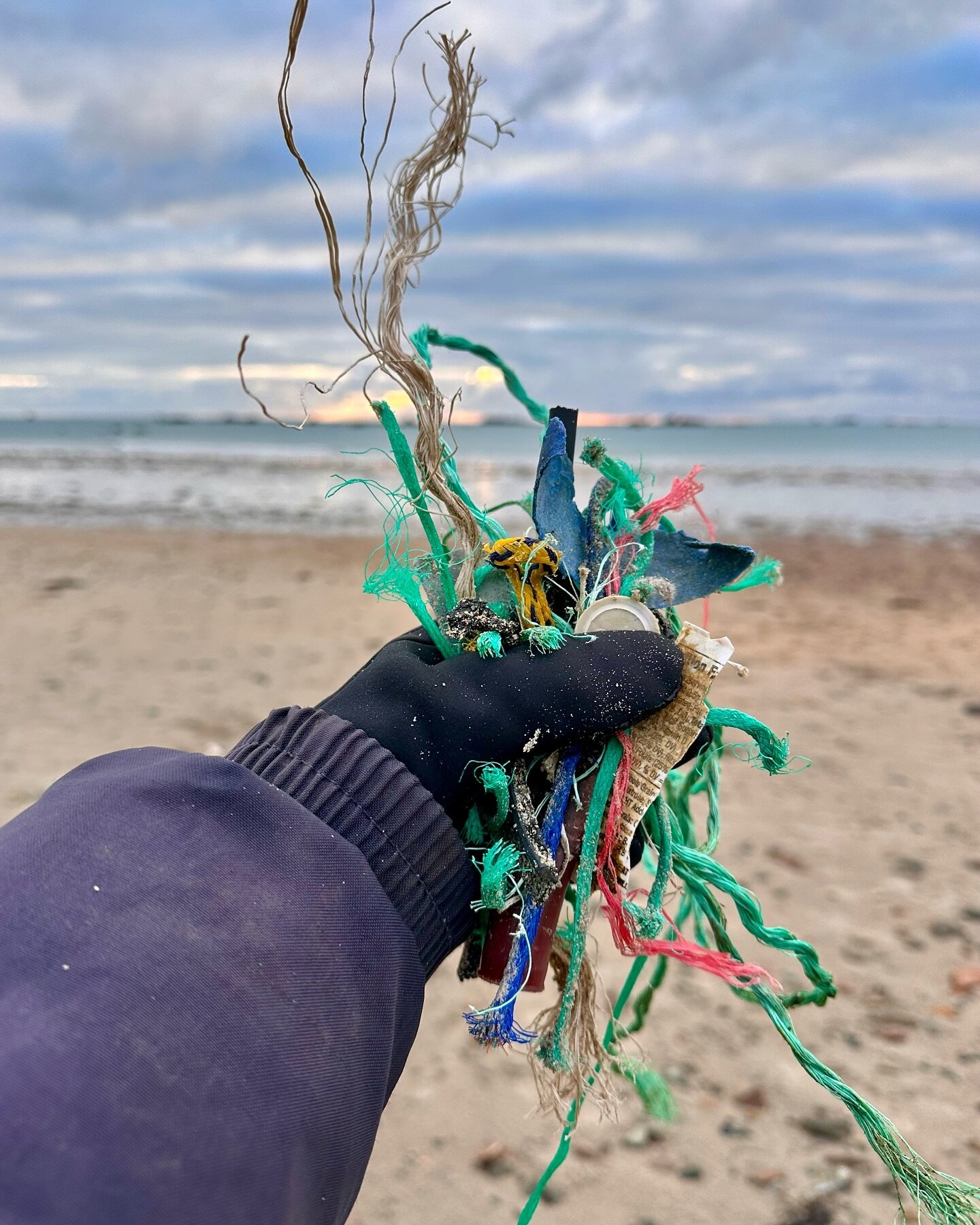 Disruptors! Be a handful!  Be the change, however small. 

Todays walk on the beach at La Mare resulted in a handful of plastics - fishing rope, bottle tops, yoghurt pot, sweetie wrappers, shotgun wad, cigarillo filter and random plastics.

Not much,
