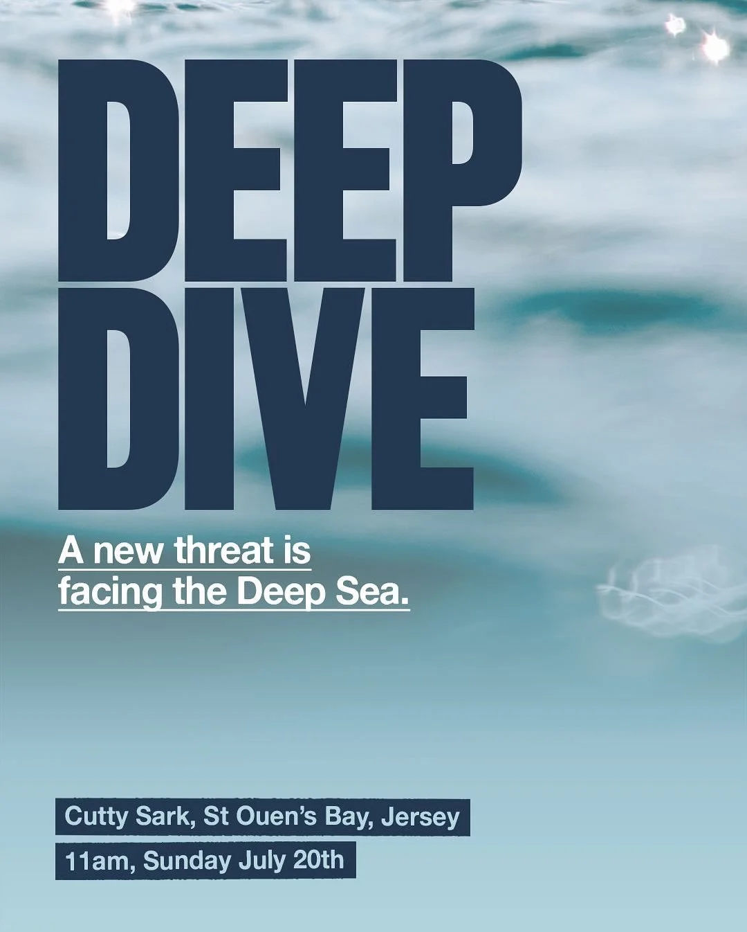A new threat is facing the sea.  Learn all about the deep sea, deep sea mining and the global movement that&rsquo;s coming together on the 20th of July here in Jersey 🙌