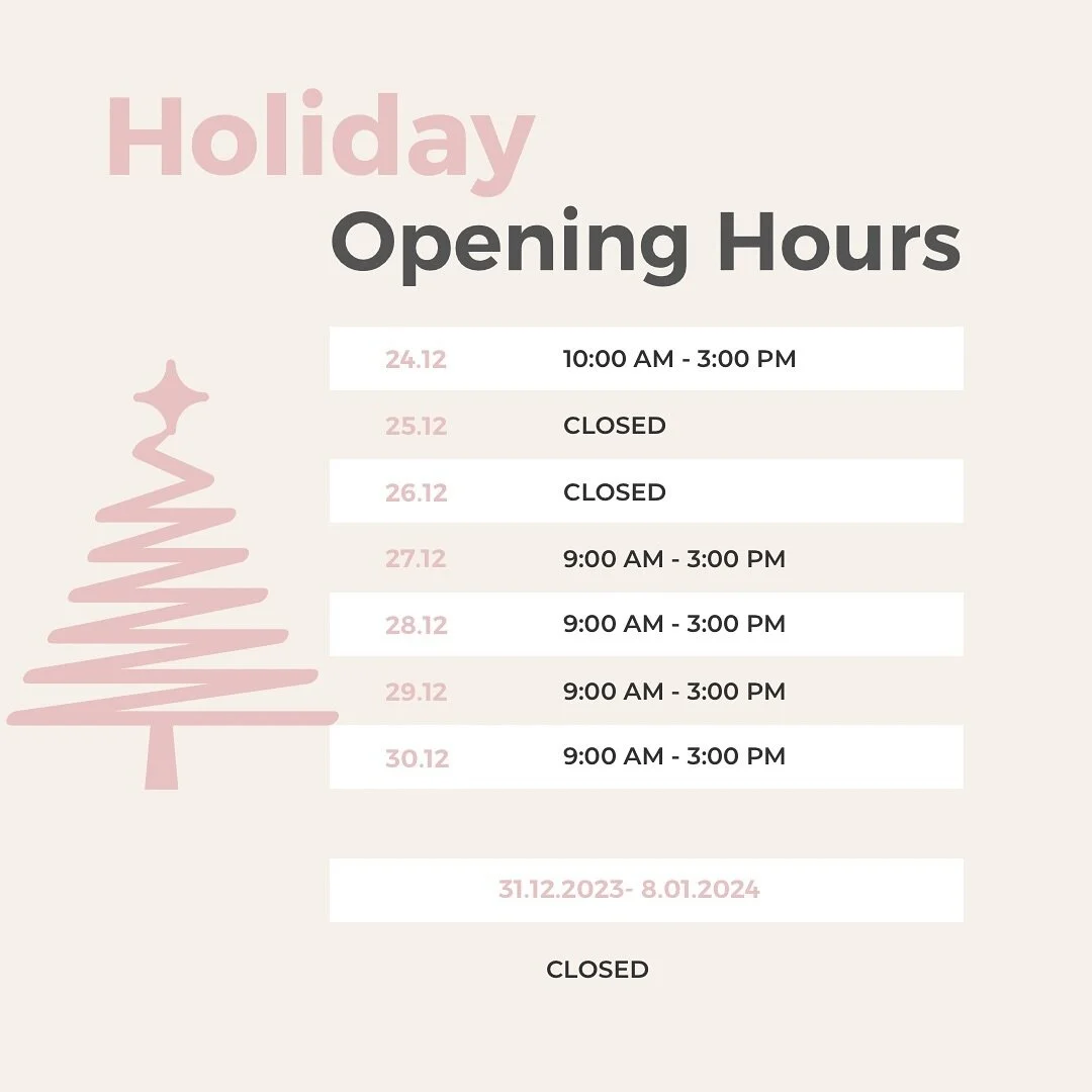 🎄✨🌟 As we wrap up an amazing 2023, we want to thank each one of you for your support! 🙌🏼🎁 We will be closed on the public holidays and working reduced hours over this time period. We will also be having some time off to recharge and refuel for a