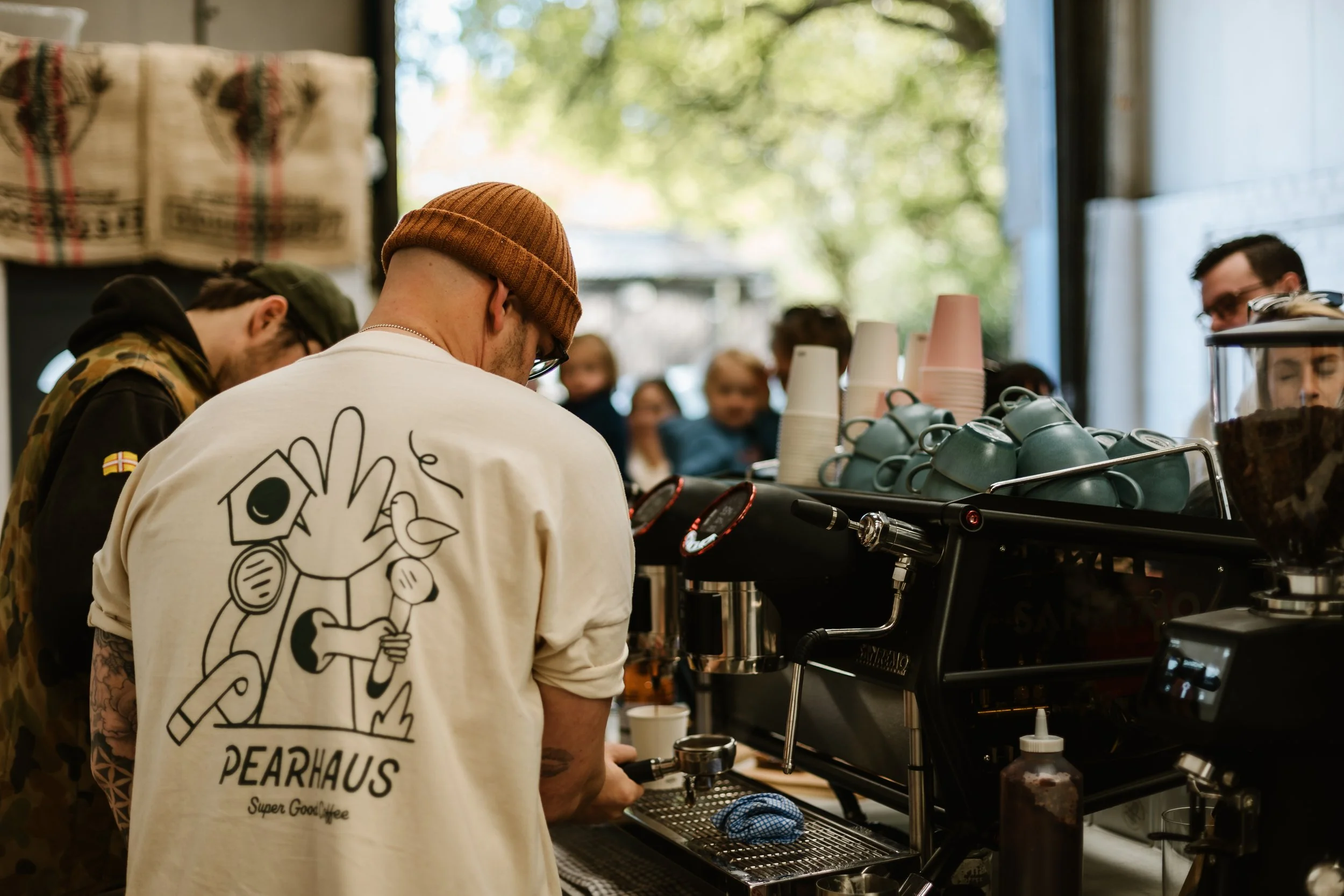 Pearhaus Coffee Sanremo Espresso Machine Cafe Racer and Grinder