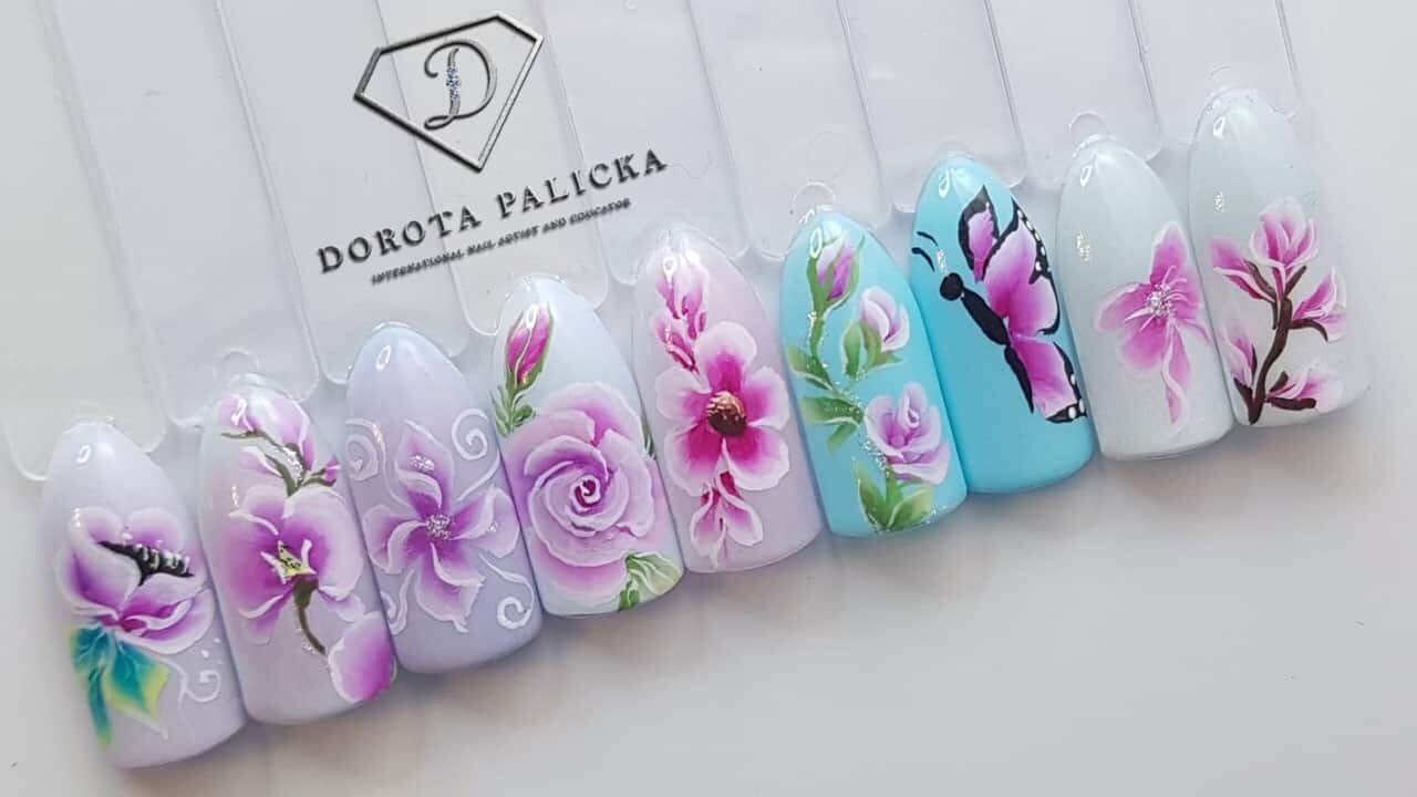 One Stroke Nail Art Designs By Master Instructor Sunil Jung Malla - YouTube
