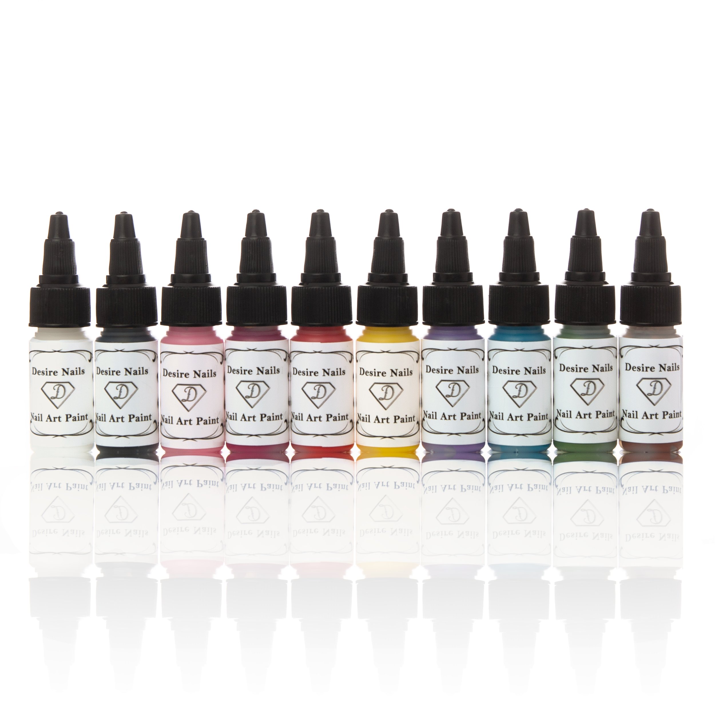 Set of 10 Acrylic Paints - Desire Nails